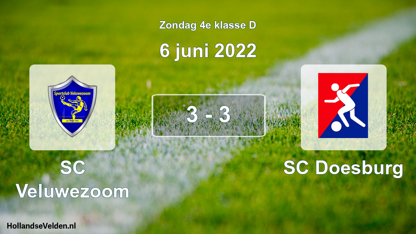 Total number of matches played: SC Veluwezoom - SC Doesburg 3 - 3 (6 June 2022)