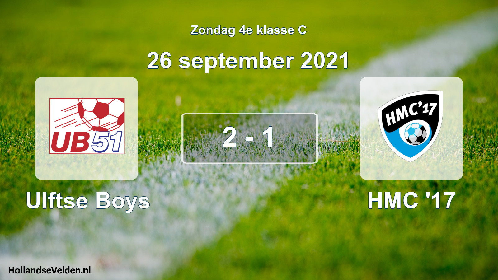 Total number of matches played: Ulftse Boys - HMC '17 2 - 1 (26 September 2021)