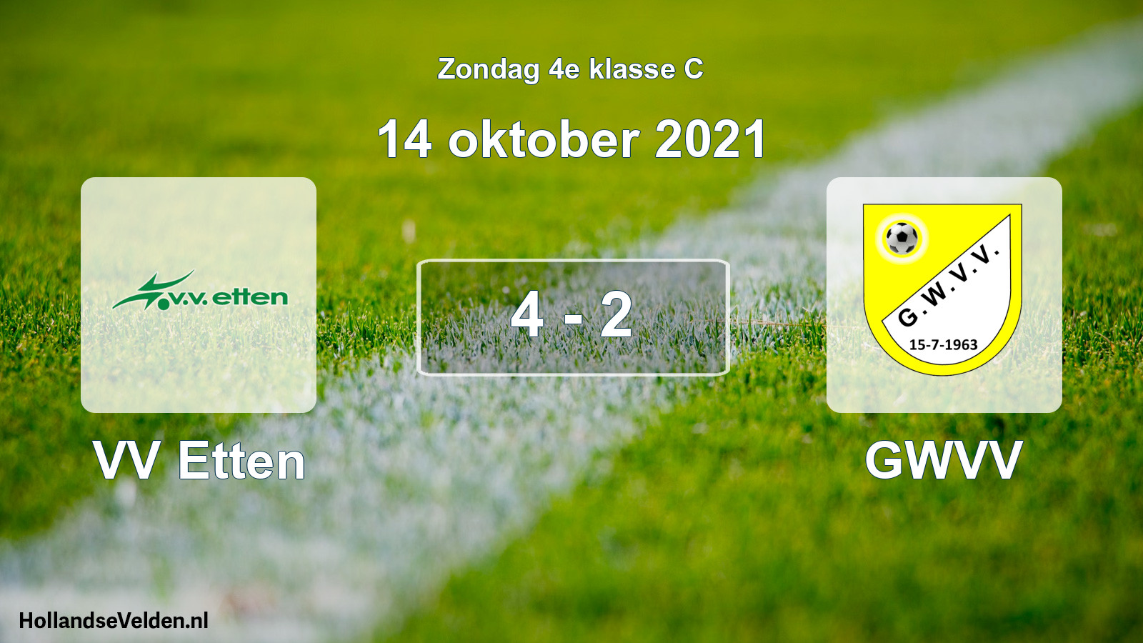 Total number of matches played: VV Etten - GWVV 4 - 2 (14 October 2021)