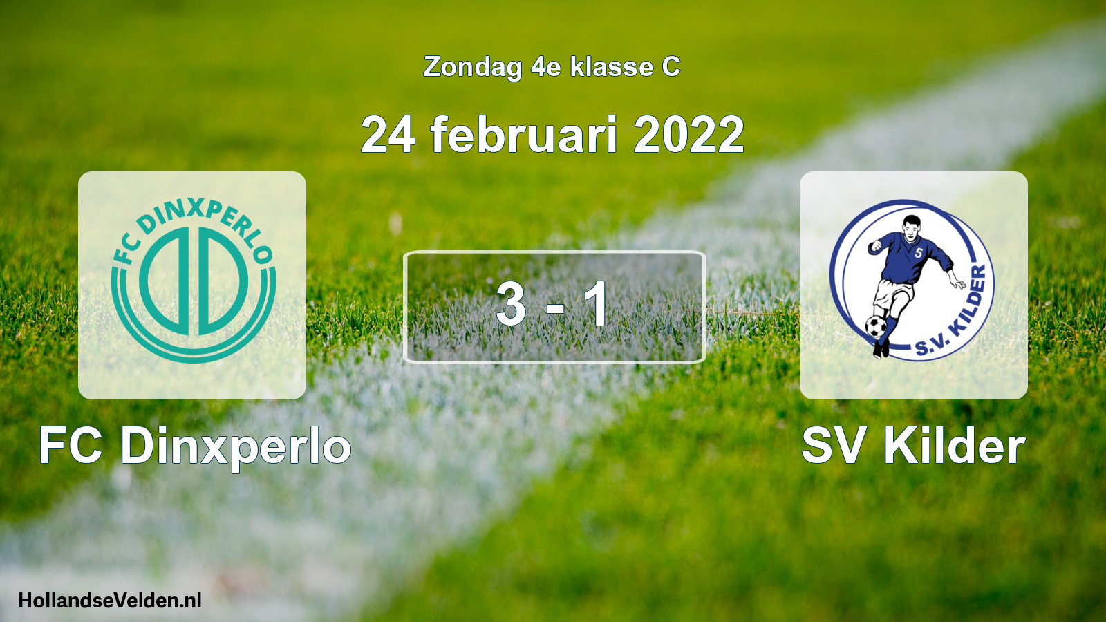 Total number of matches played: FC Dinxperlo - SV Kilder 3 - 1 (24 February 2022)