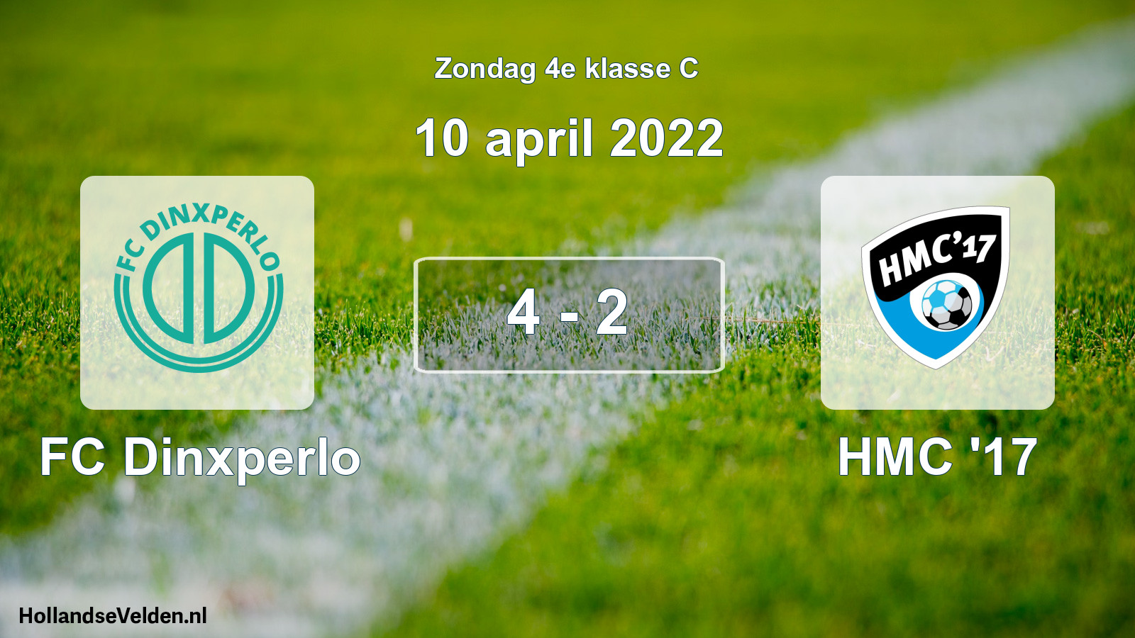 Total number of matches played: FC Dinxperlo - HMC '17 4 - 2 (10 April 2022)