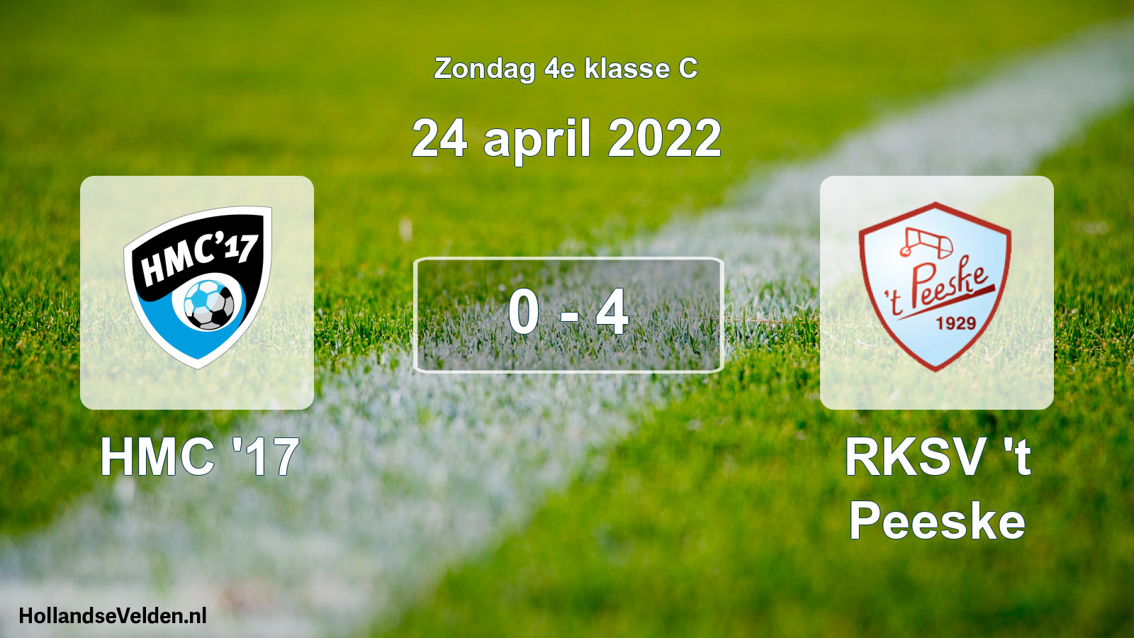 Total number of matches played: HMC '17 - RKSV 't Peeske 0 - 4 (24 April 2022)