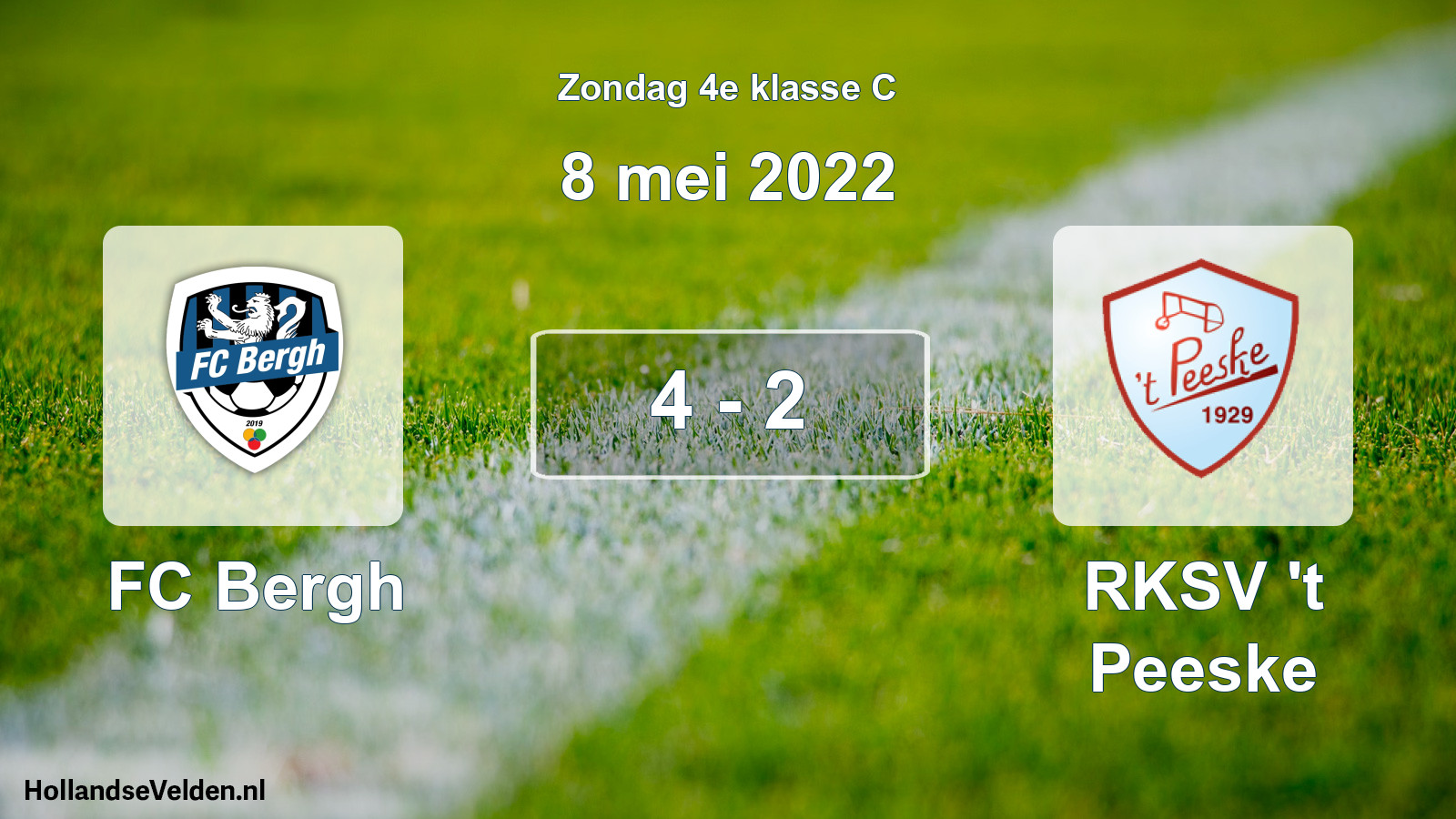 Total number of matches played: FC Bergh - RKSV 't Peeske 4 - 2 (8 May 2022)