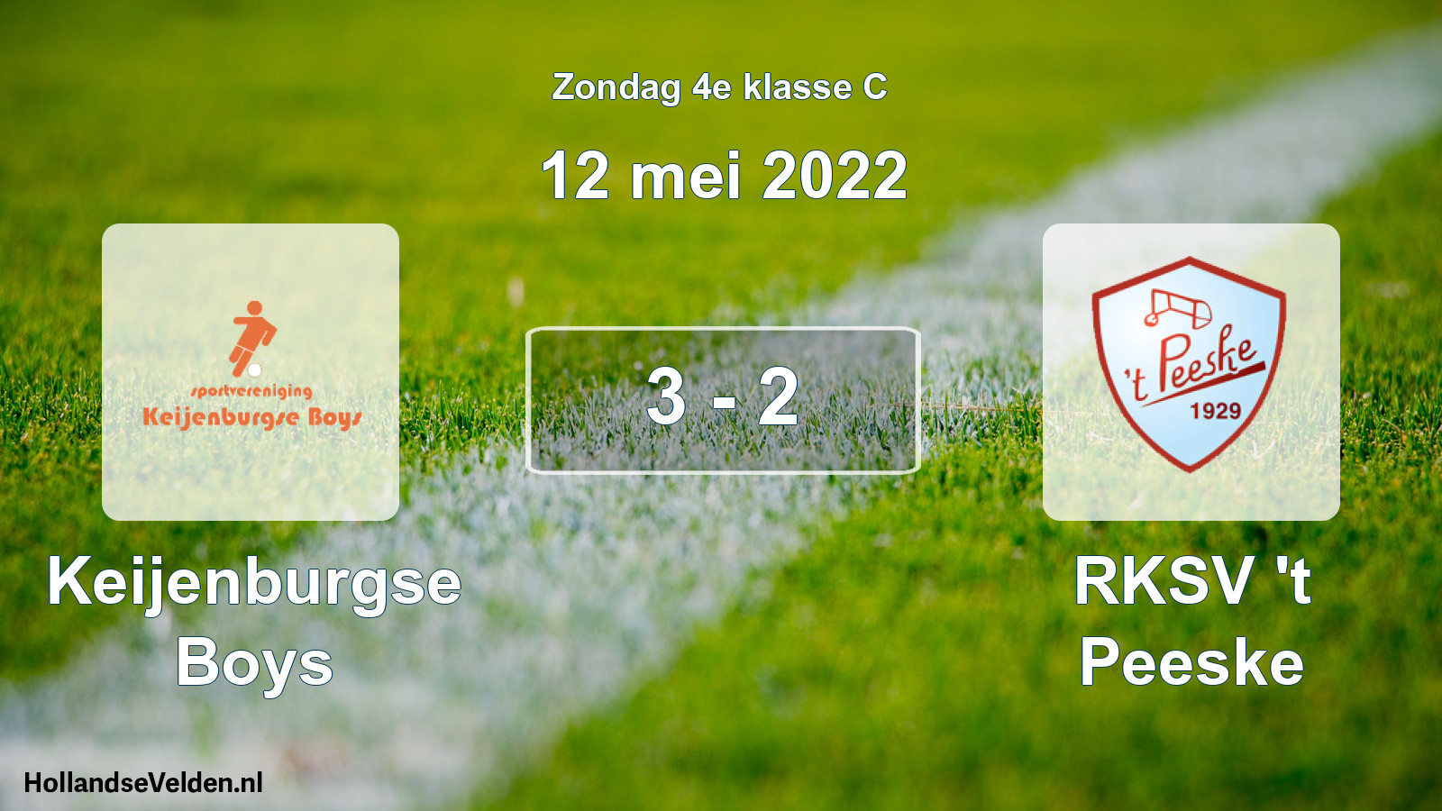 Total number of matches played: Keijenburgse Boys - RKSV 't Peeske 3 - 2 (12 May 2022)