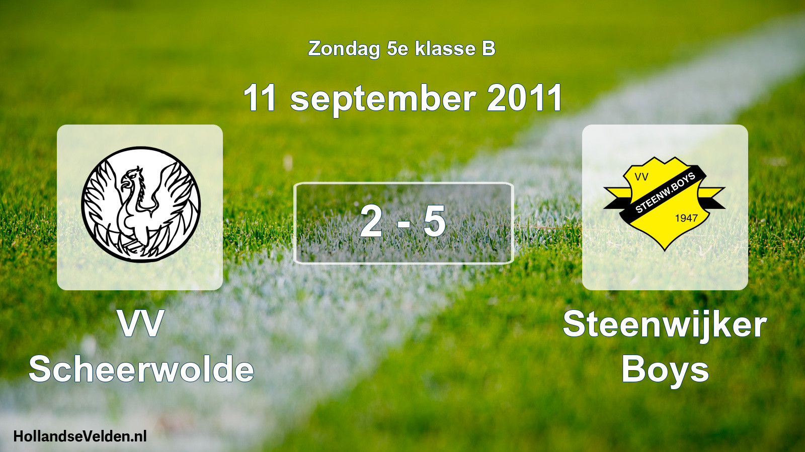 Total number of matches played: VV Scheerwolde - Steenwijker Boys 2 - 5 (11 September 2011)