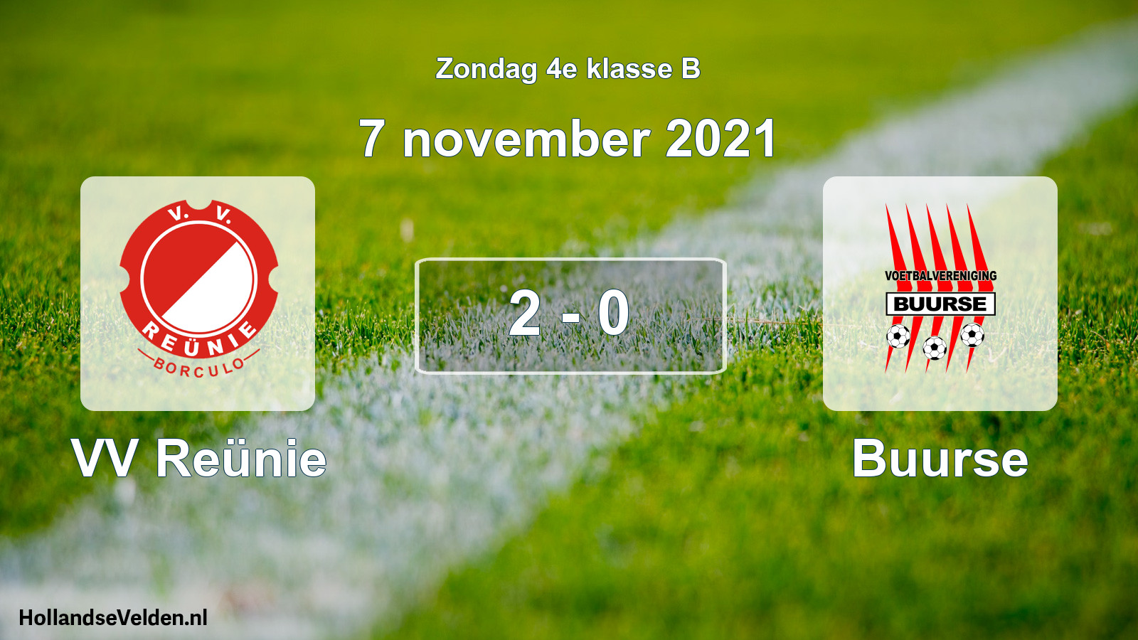 Total number of matches played: VV Reünie - Buurse 2 - 0 (7 November 2021)