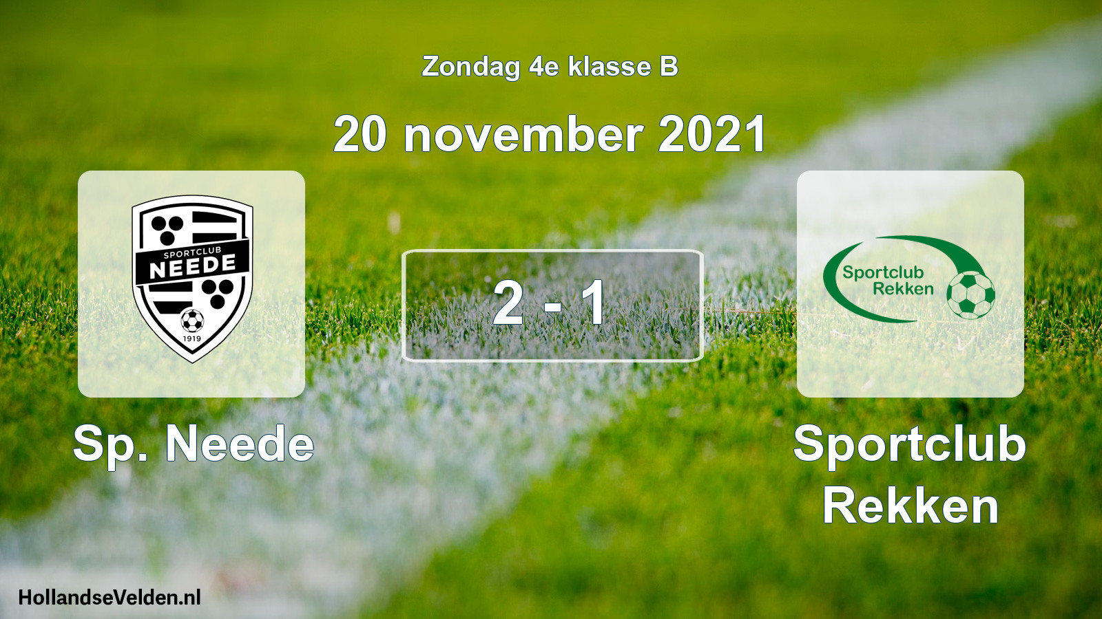 Total number of matches played: Sp. Neede - Sportclub Rekken 2 - 1 (20 November 2021)