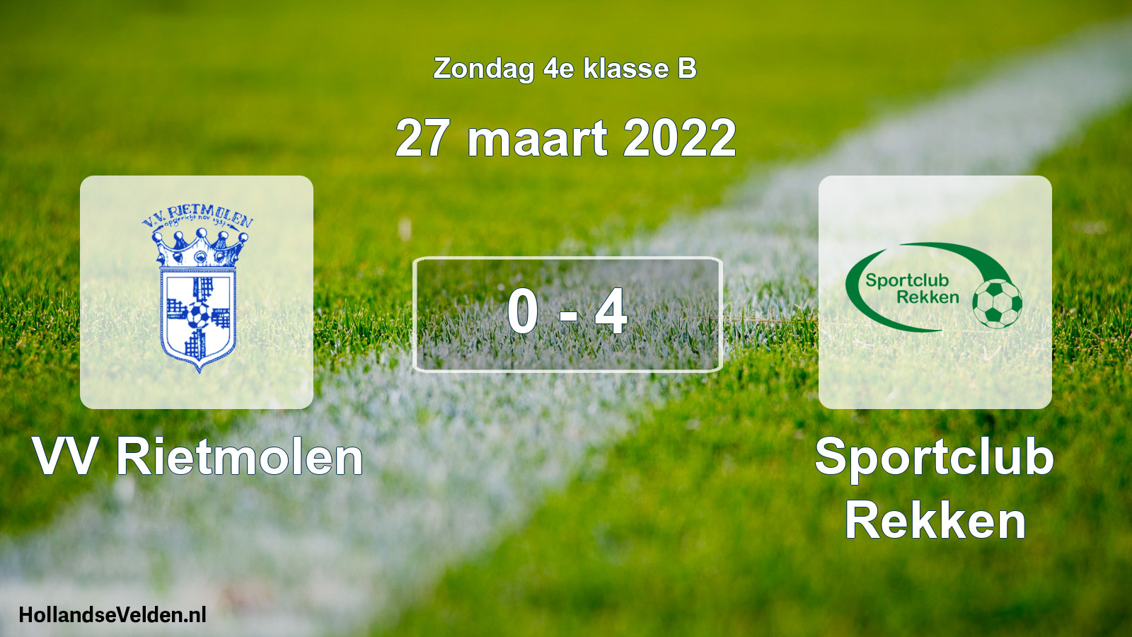 Total number of matches played: VV Rietmolen - Sportclub Rekken 0 - 4 (27 March 2022)