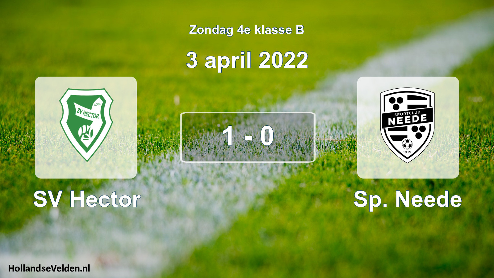 Total number of matches played: SV Hector - Sp. Neede 1 - 0 (3 April 2022)