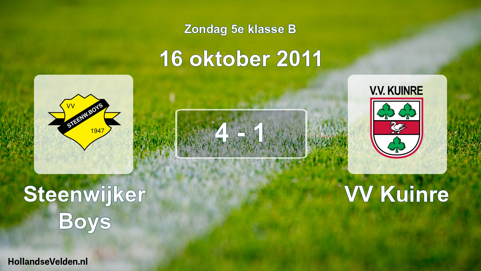 Total number of matches played: Steenwijker Boys - VV Kuinre 4 - 1 (16 October 2011)