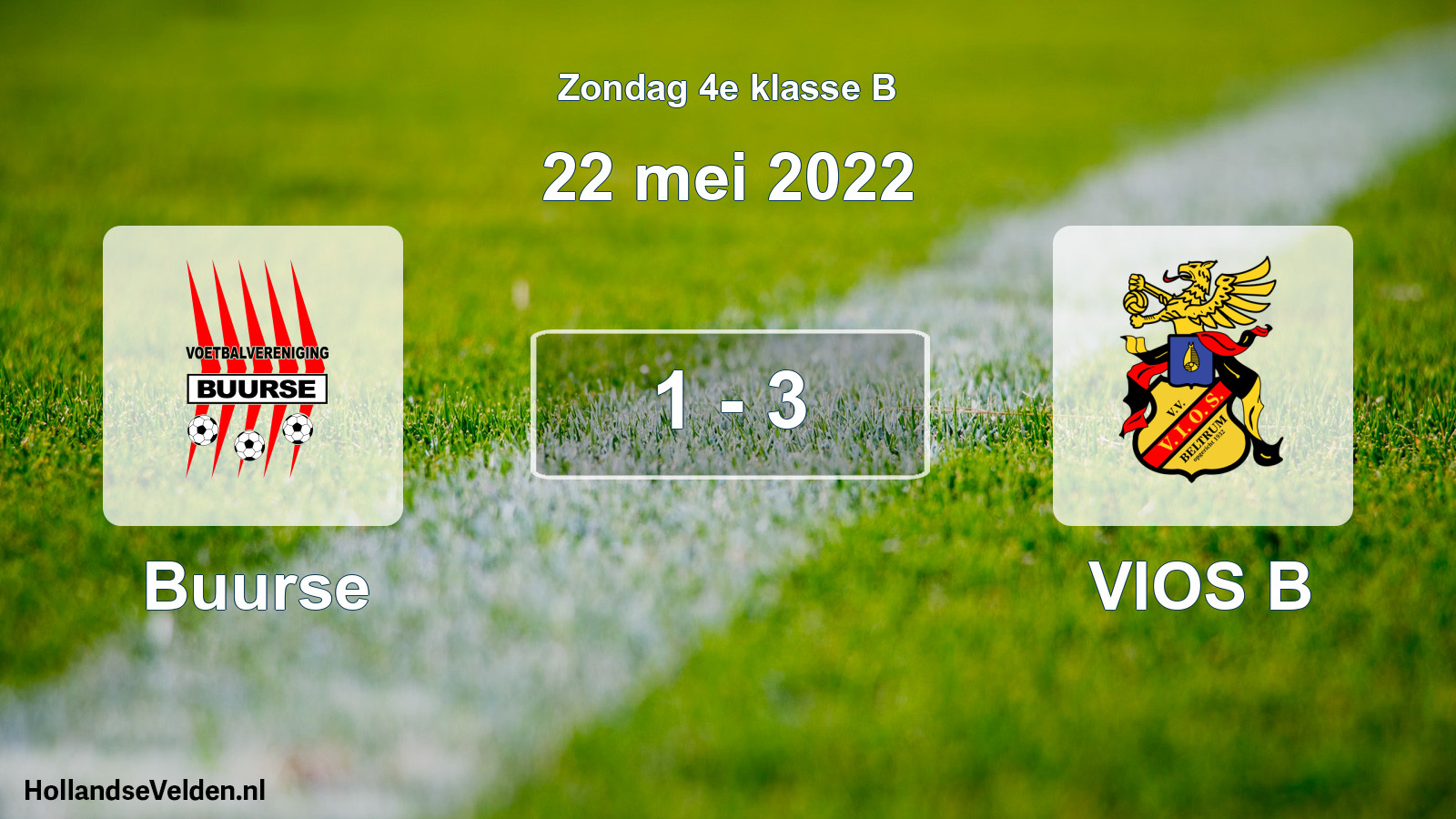 Total number of matches played: Buurse - VIOS B 1 - 3 (22 May 2022)