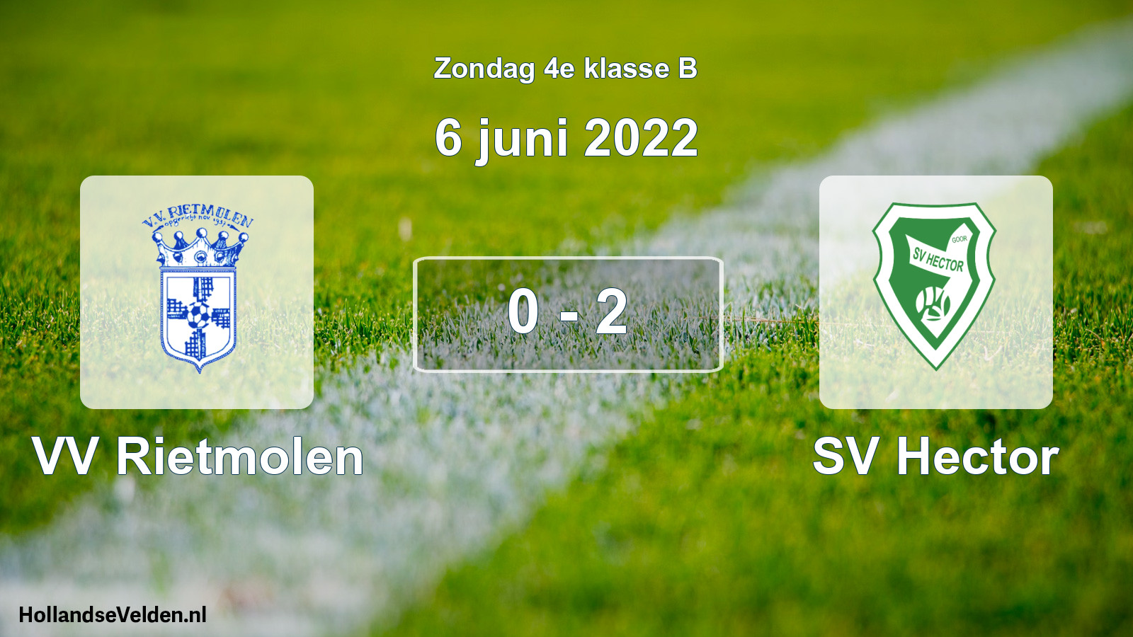 Total number of matches played: VV Rietmolen - SV Hector 0 - 2 (6 June 2022)