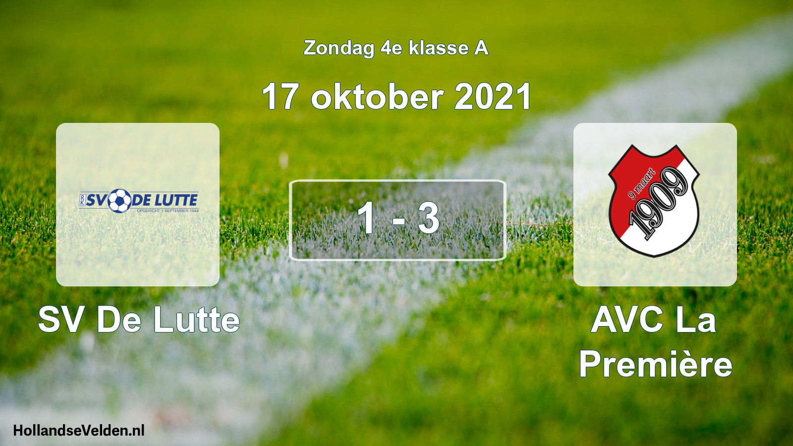 Total number of matches played: SV De Lutte - AVC La Première 1 - 3 (17 October 2021)