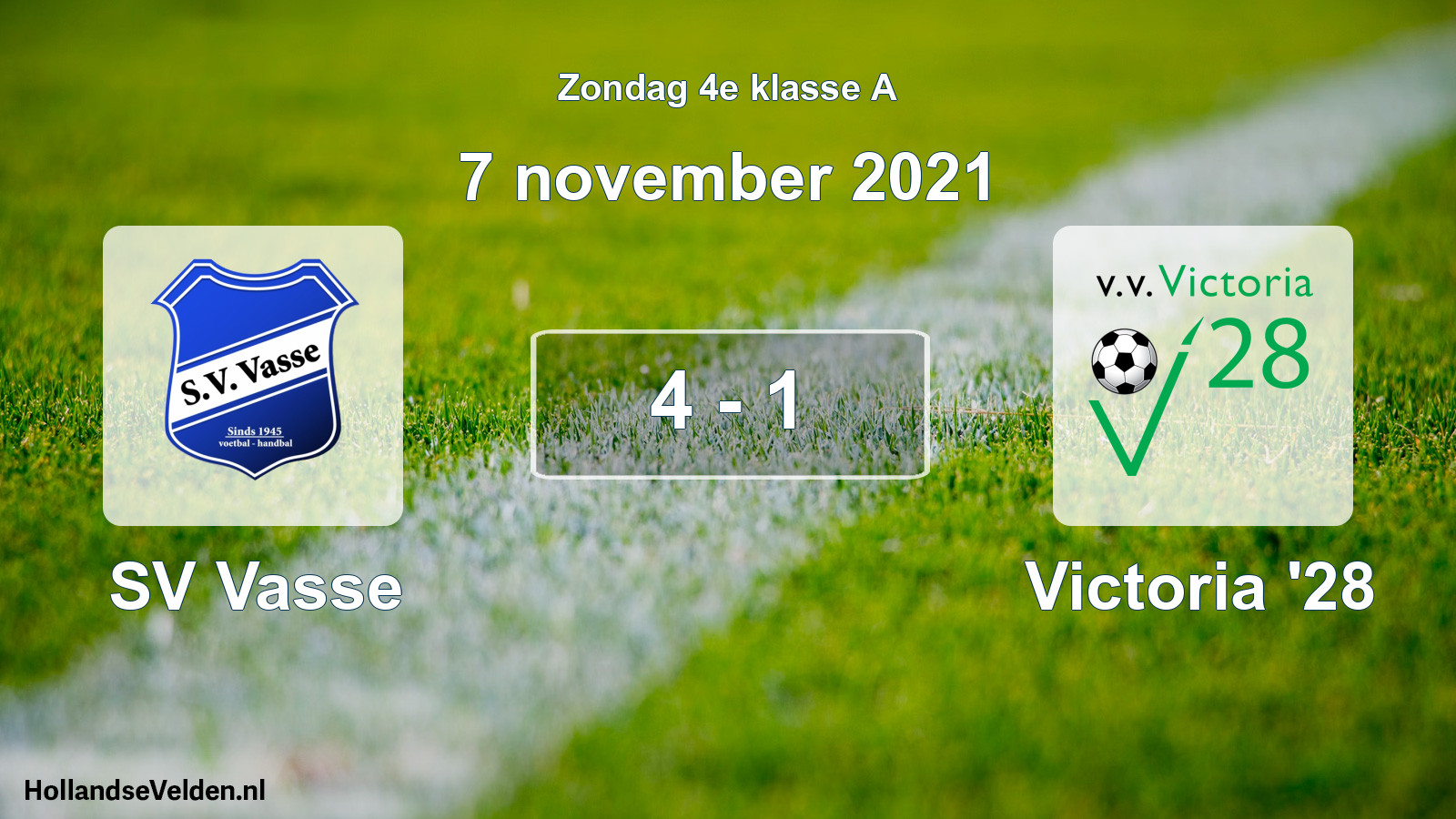 Total number of matches played: SV Vasse - Victoria '28 4 - 1 (7 November 2021)