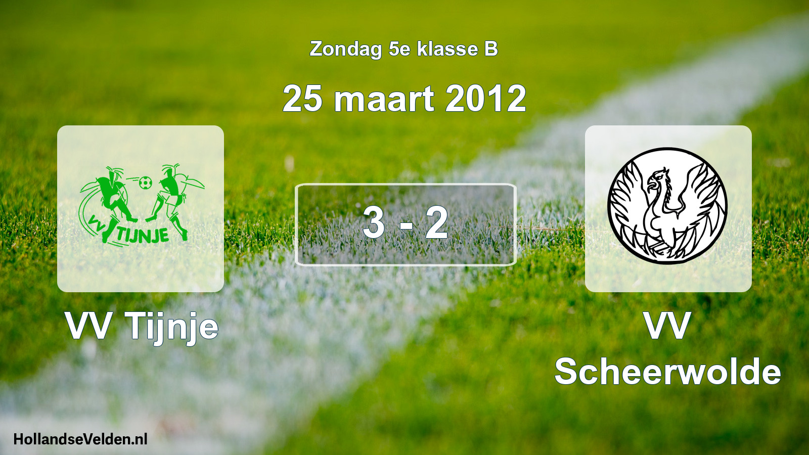 Total number of matches played: VV Tijnje - VV Scheerwolde 3 - 2 (25 March 2012)