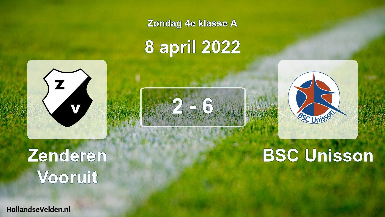 Total number of matches played: Zenderen Vooruit - BSC Unisson 2 - 6 (8 April 2022)