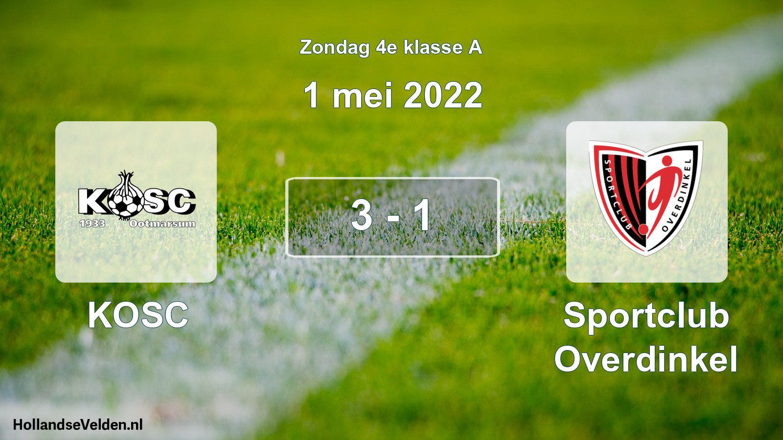 Total number of matches played: KOSC - Sportclub Overdinkel 3 - 1 (1 May 2022)