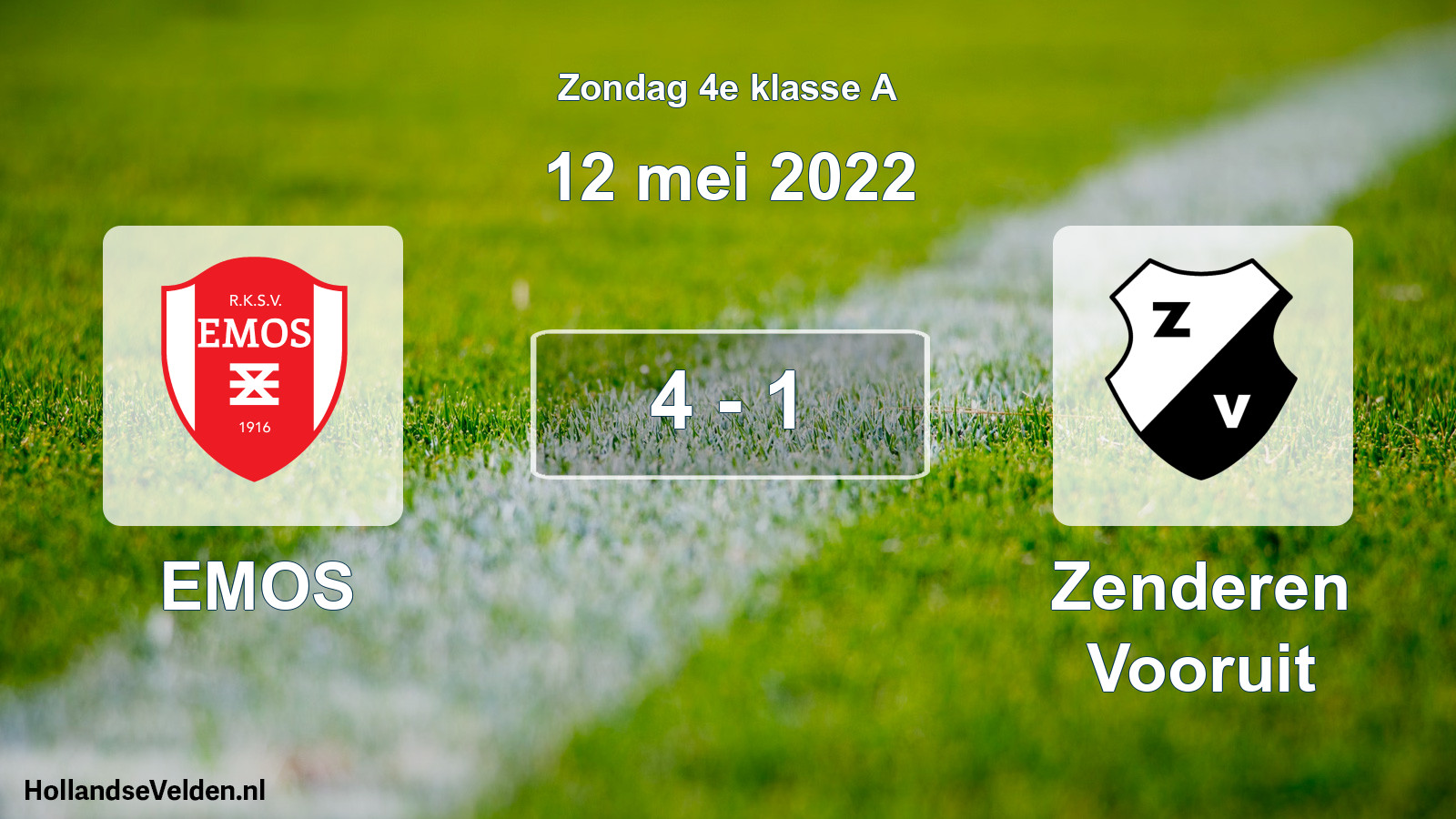 Total number of matches played: EMOS - Zenderen Vooruit 4 - 1 (12 May 2022)