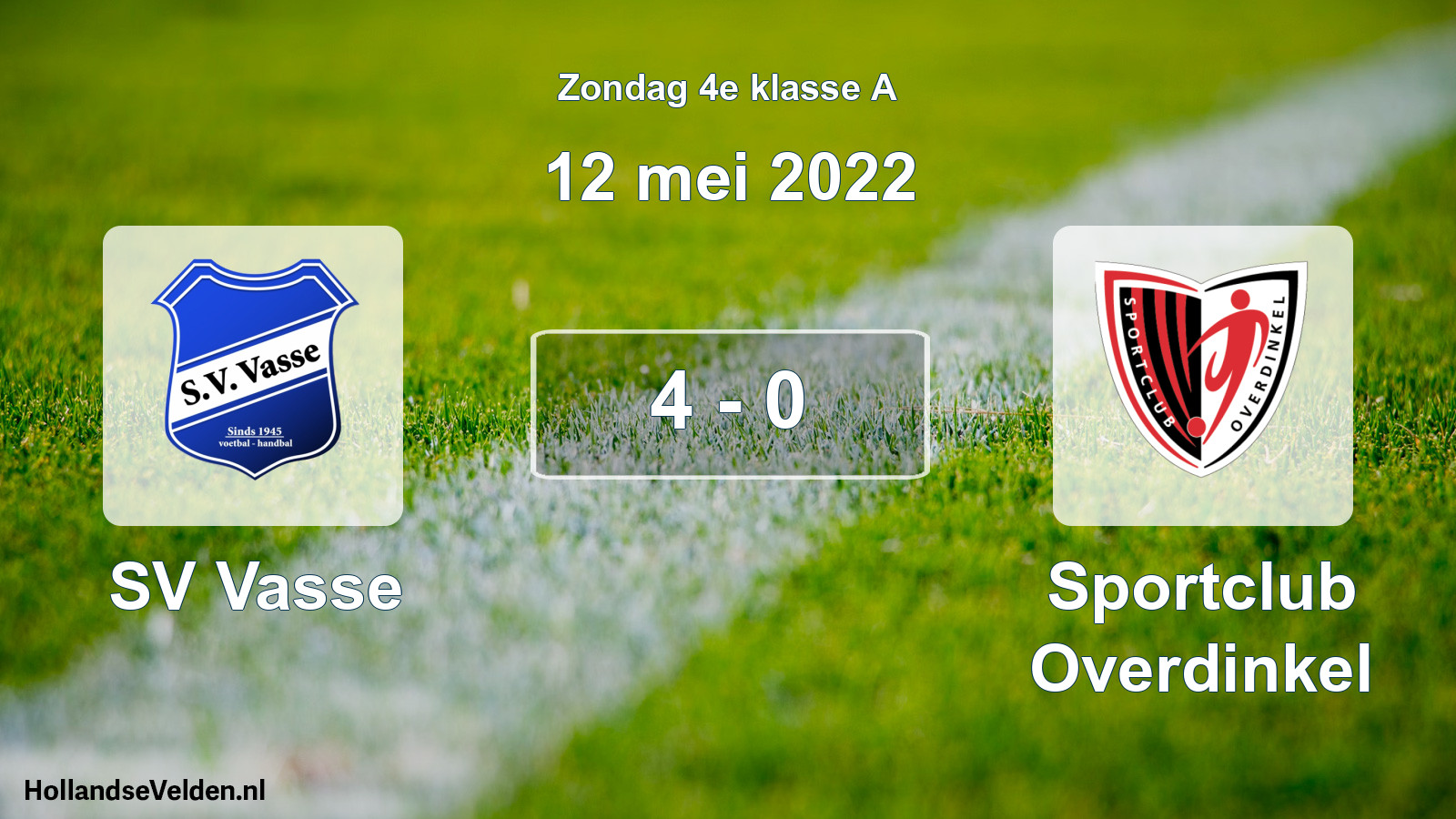Total number of matches played: SV Vasse - Sportclub Overdinkel 4 - 0 (12 May 2022)