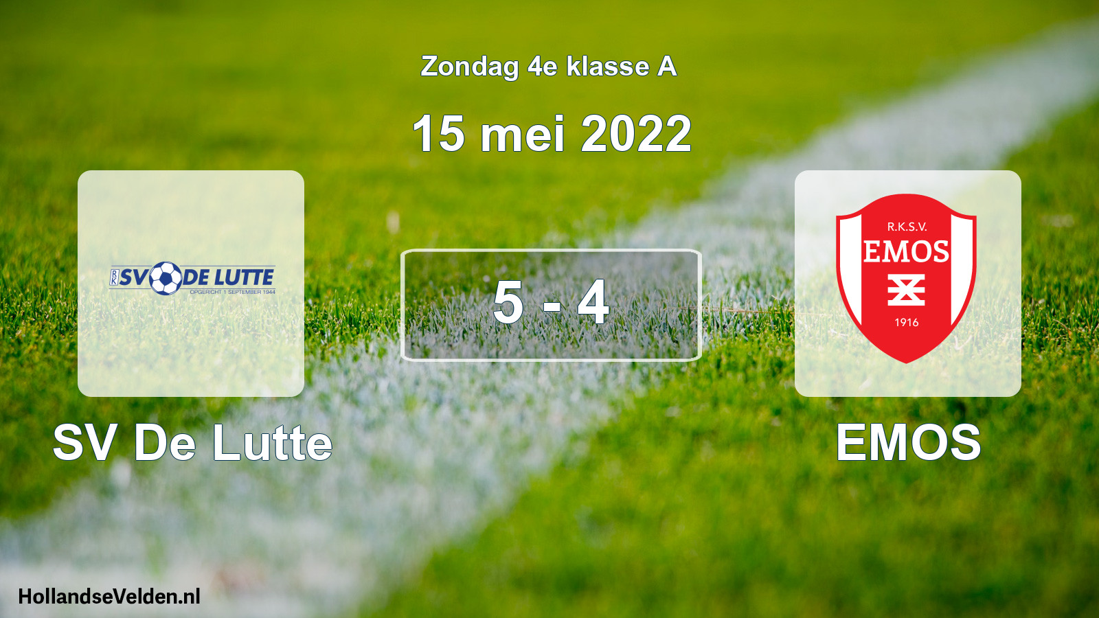 Total number of matches played: SV De Lutte - EMOS 5 - 4 (15 May 2022)