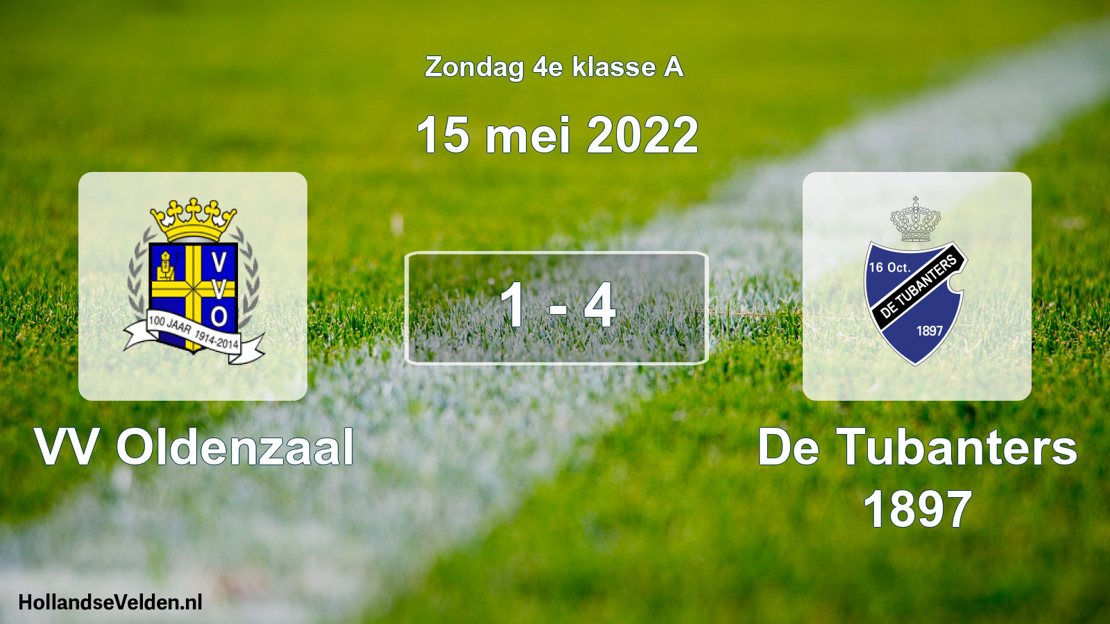 Total number of matches played: VV Oldenzaal - De Tubanters 1897 1 - 4 (15 May 2022)