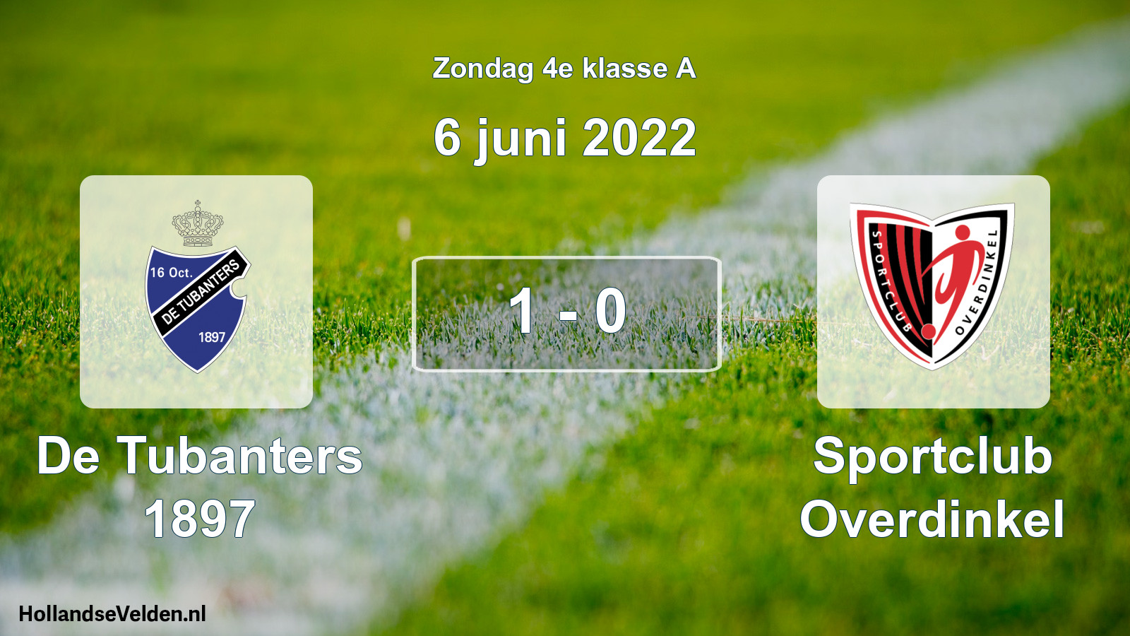 Total number of matches played: De Tubanters 1897 - Sportclub Overdinkel 1 - 0 (6 June 2022)