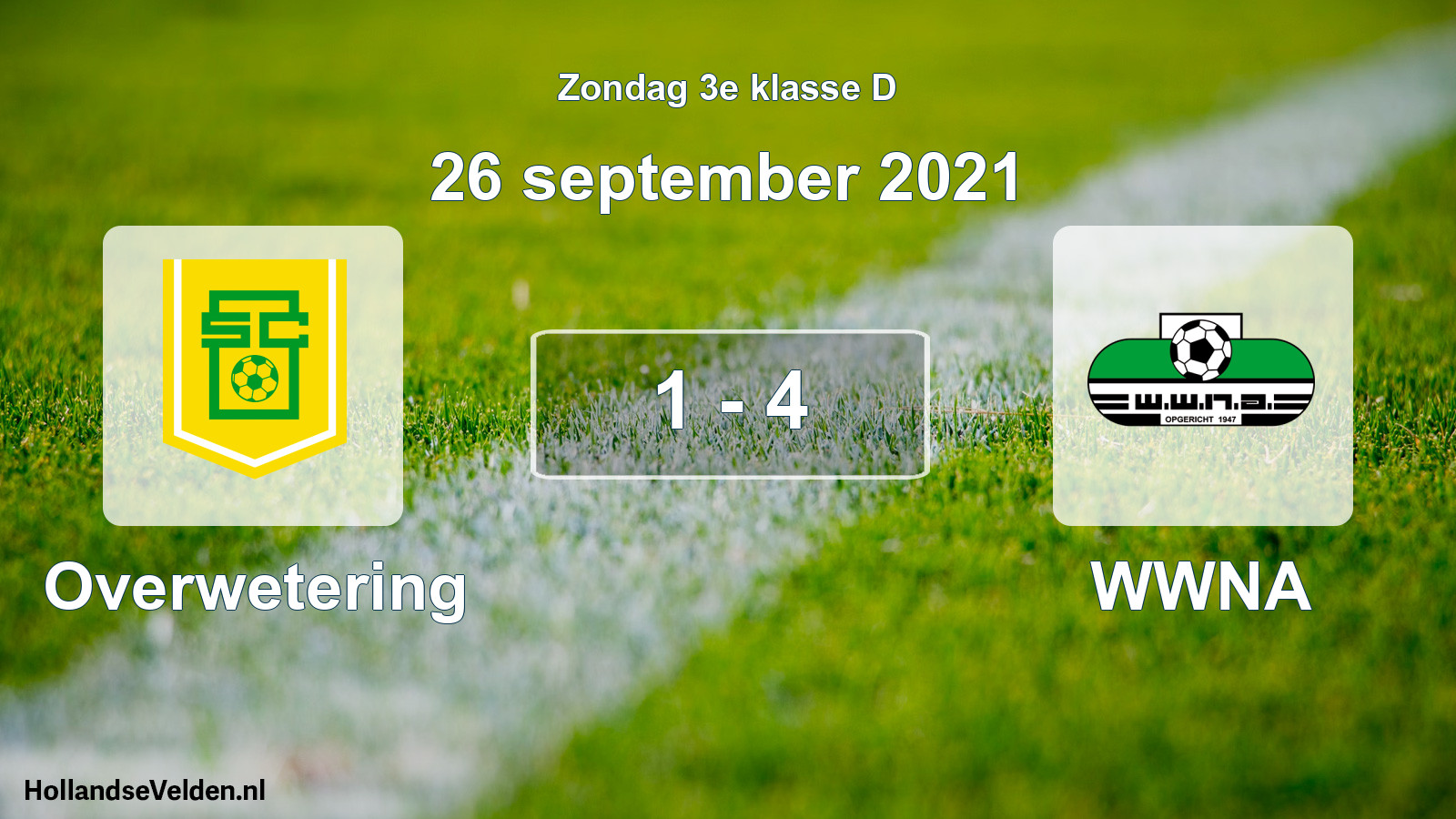 Total number of matches played: Overwetering - WWNA 1 - 4 (26 September 2021)
