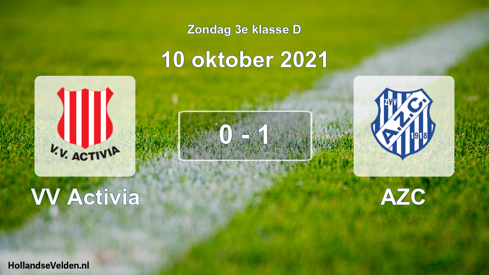 Total number of matches played: VV Activia - AZC 0 - 1 (10 October 2021)