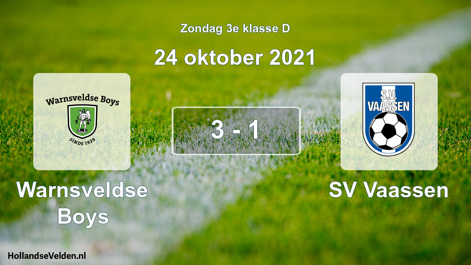 Total number of matches played: Warnsveldse Boys - SV Vaassen 3 - 1 (24 October 2021)