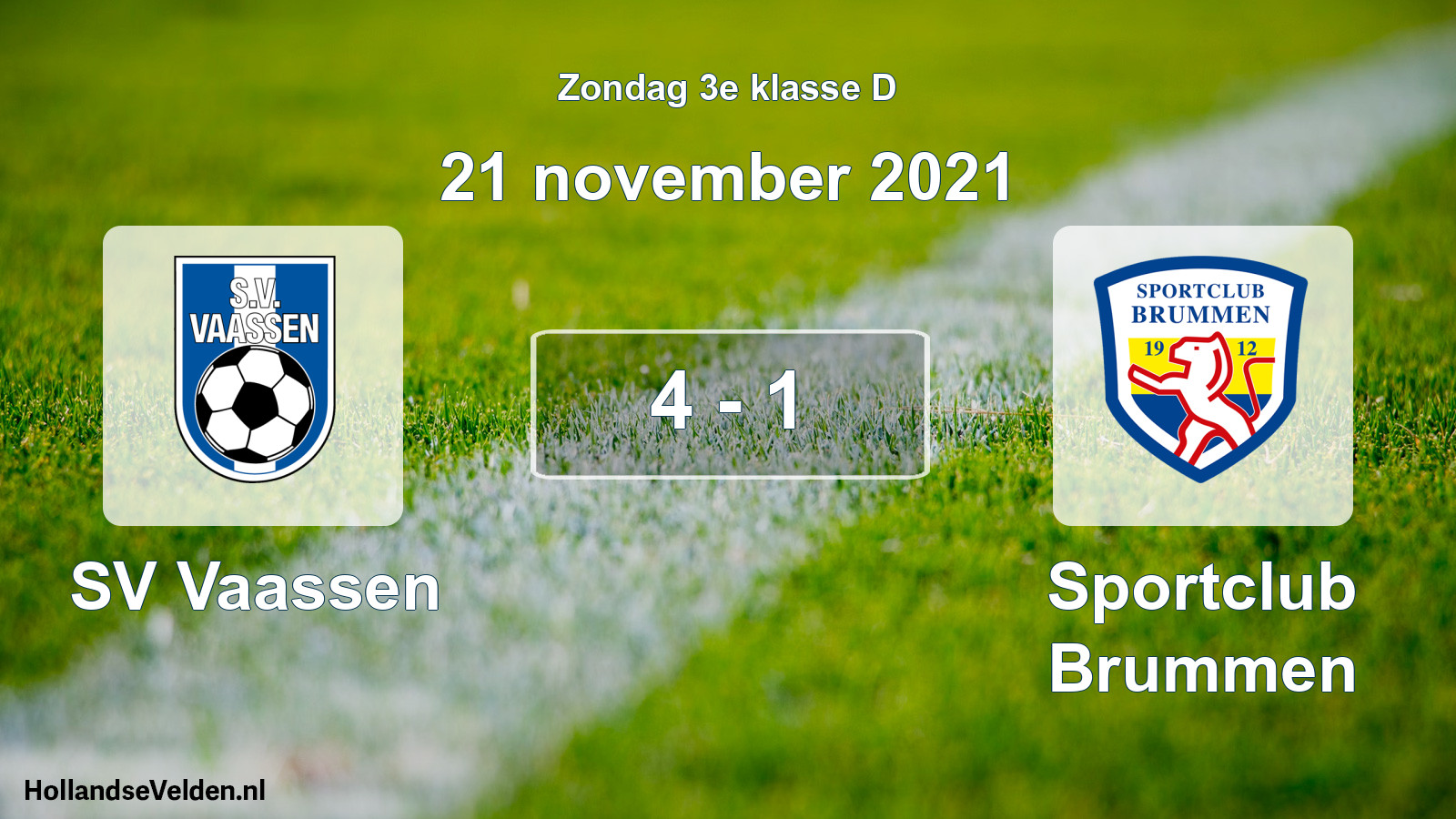 Total number of matches played: SV Vaassen - Sportclub Brummen 4 - 1 (21 November 2021)