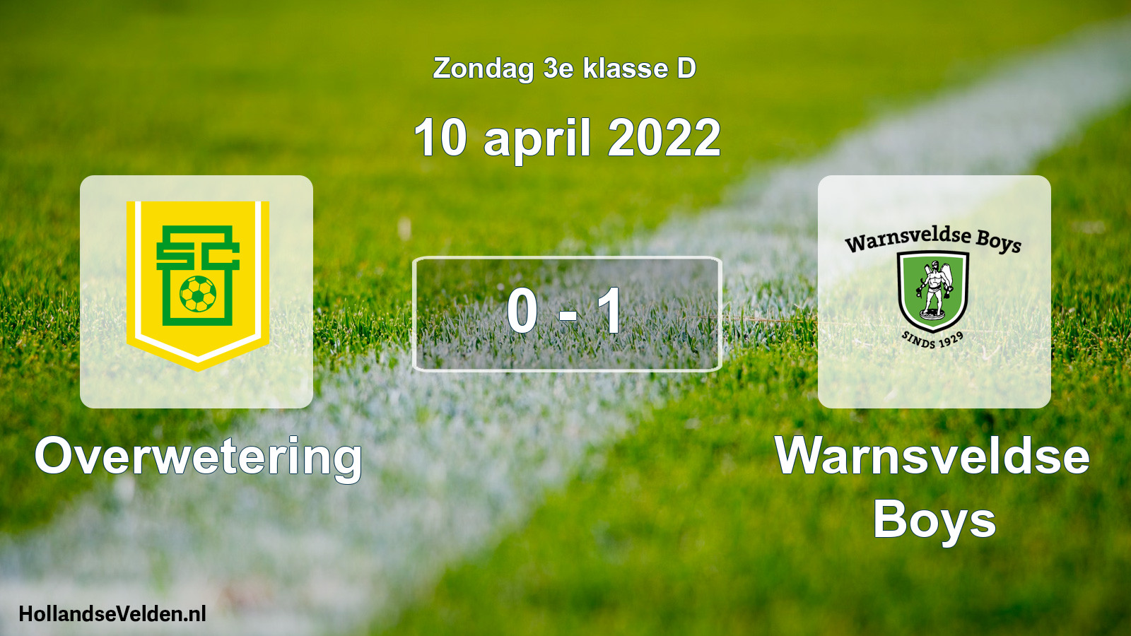 Total number of matches played: Overwetering - Warnsveldse Boys 0 - 1 (10 April 2022)