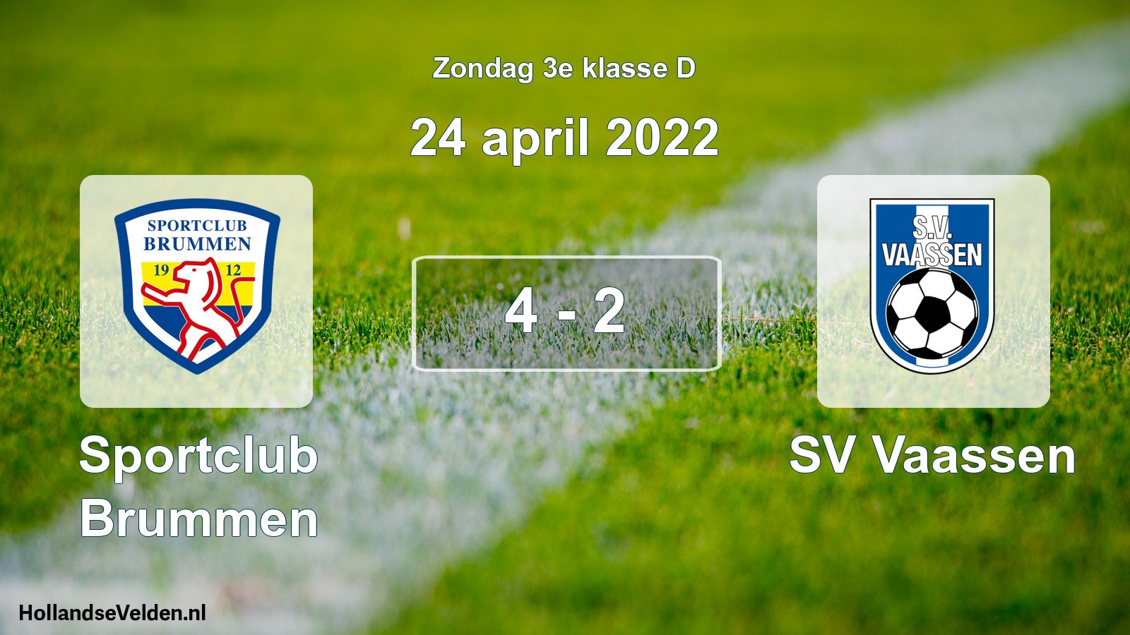 Total number of matches played: Sportclub Brummen - SV Vaassen 4 - 2 (24 April 2022)