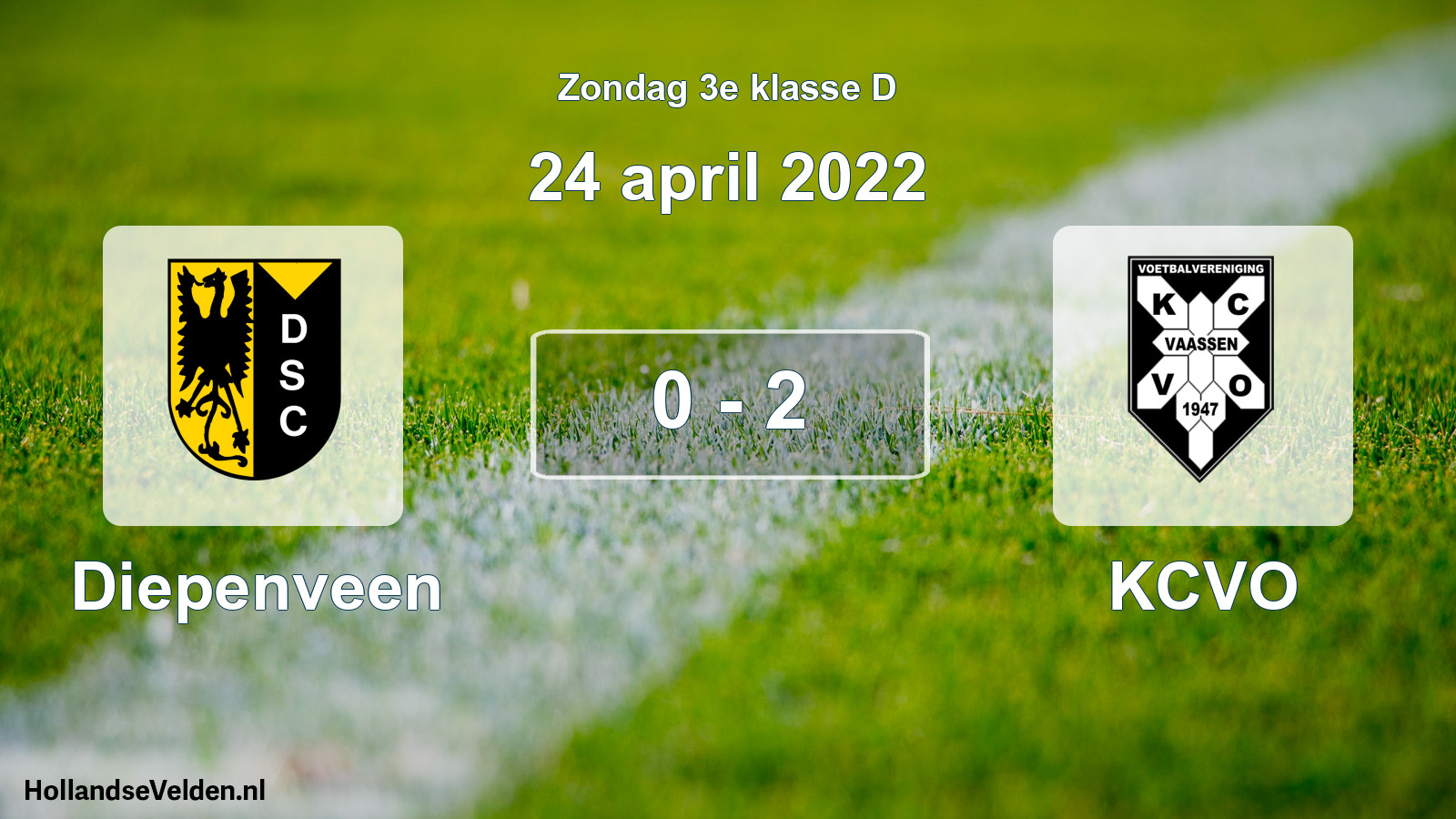 Total number of matches played: Diepenveen - KCVO 0 - 2 (24 April 2022)