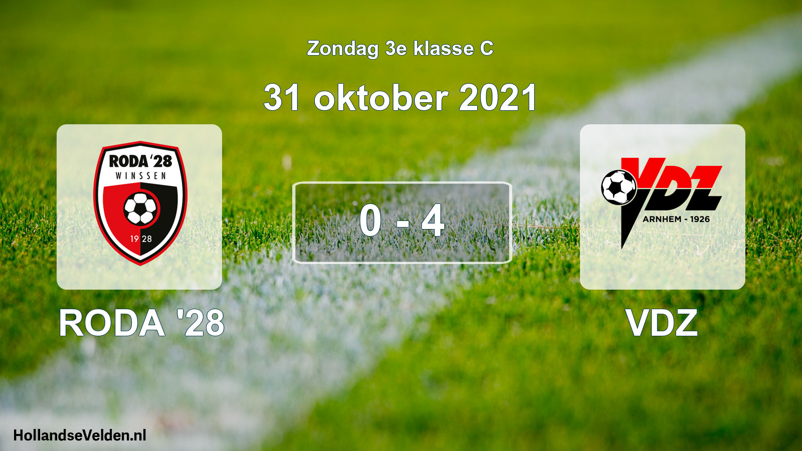 Total number of matches played: RODA '28 - VDZ 0 - 4 (31 October 2021)
