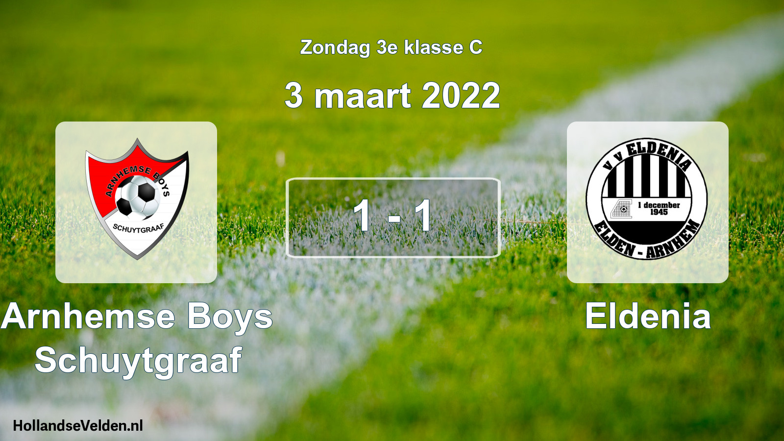 Total number of matches played: Arnhemse Boys Schuytgraaf - Eldenia 1 - 1 (3 March 2022)