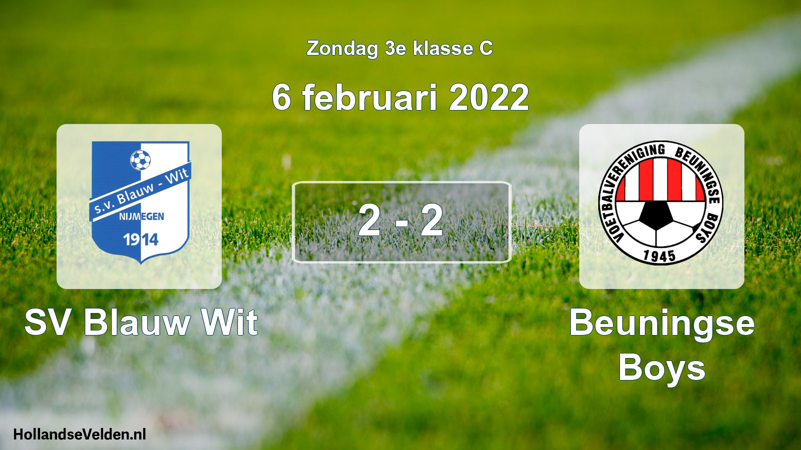 Total number of matches played: SV Blauw Wit - Beuningse Boys 2 - 2 (6 February 2022)