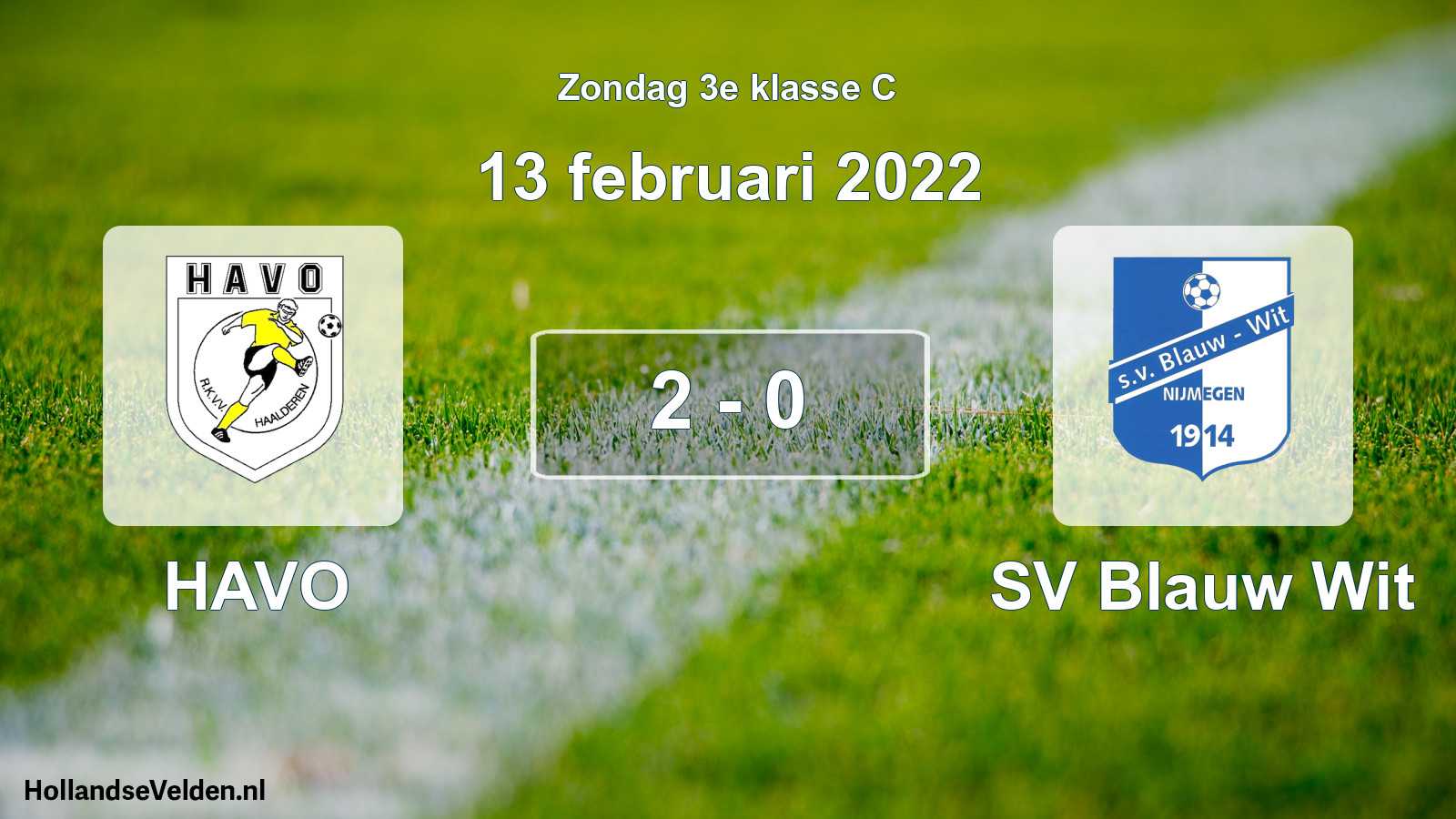 Total number of matches played: HAVO - SV Blauw Wit 2 - 0 (13 February 2022)