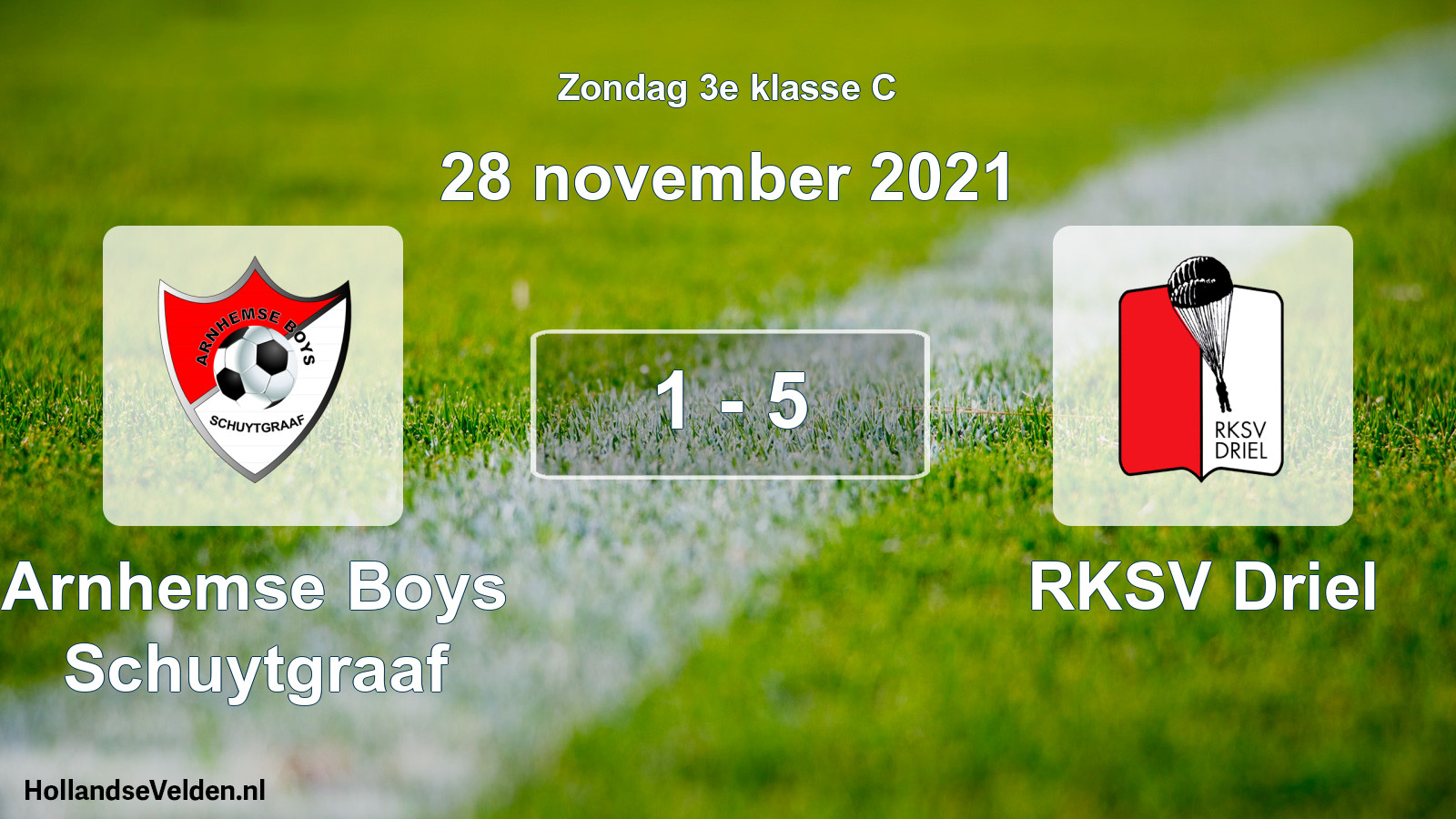 Total number of matches played: Arnhemse Boys Schuytgraaf - RKSV Driel 1 - 5 (28 November 2021)