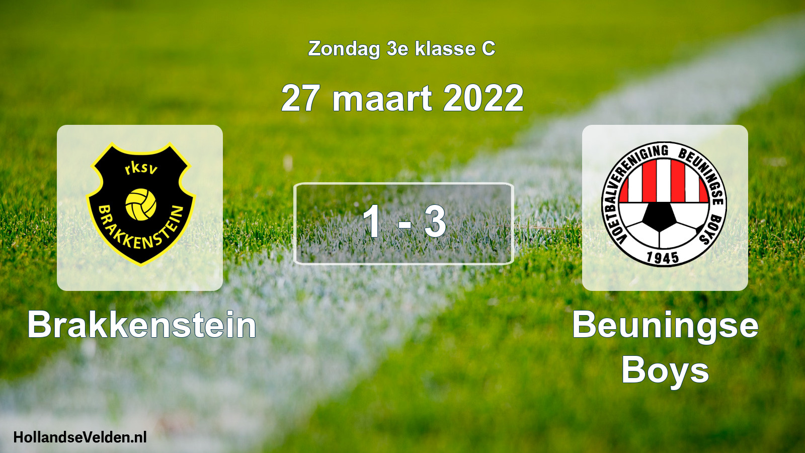 Total number of matches played: Brakkenstein - Beuningse Boys 1 - 3 (27 March 2022)