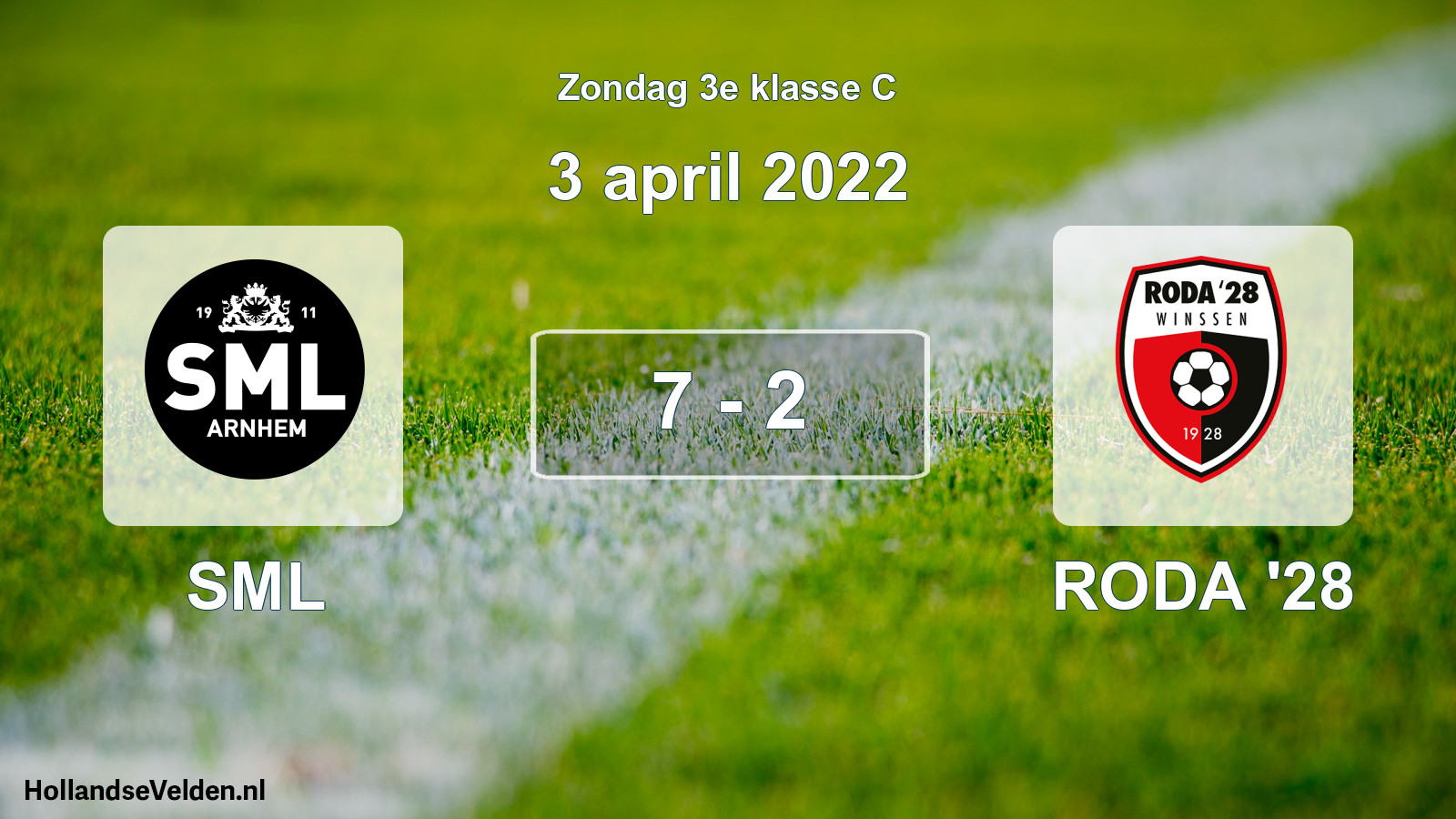 Total number of matches played: SML - RODA '28 7 - 2 (3 April 2022)