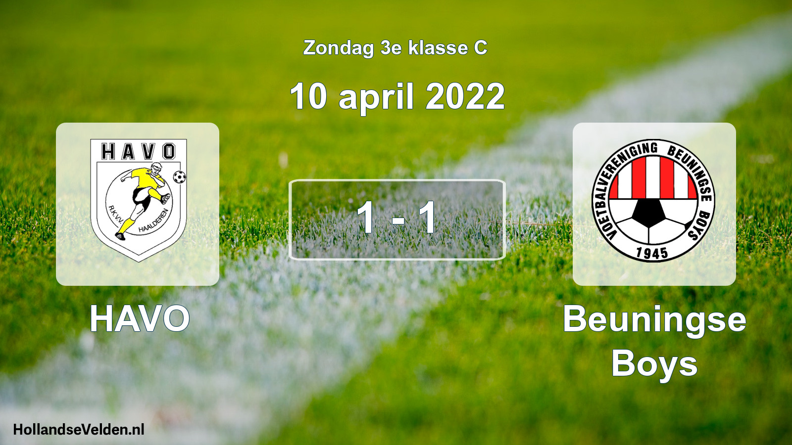 Total number of matches played: HAVO - Beuningse Boys 1 - 1 (10 April 2022)
