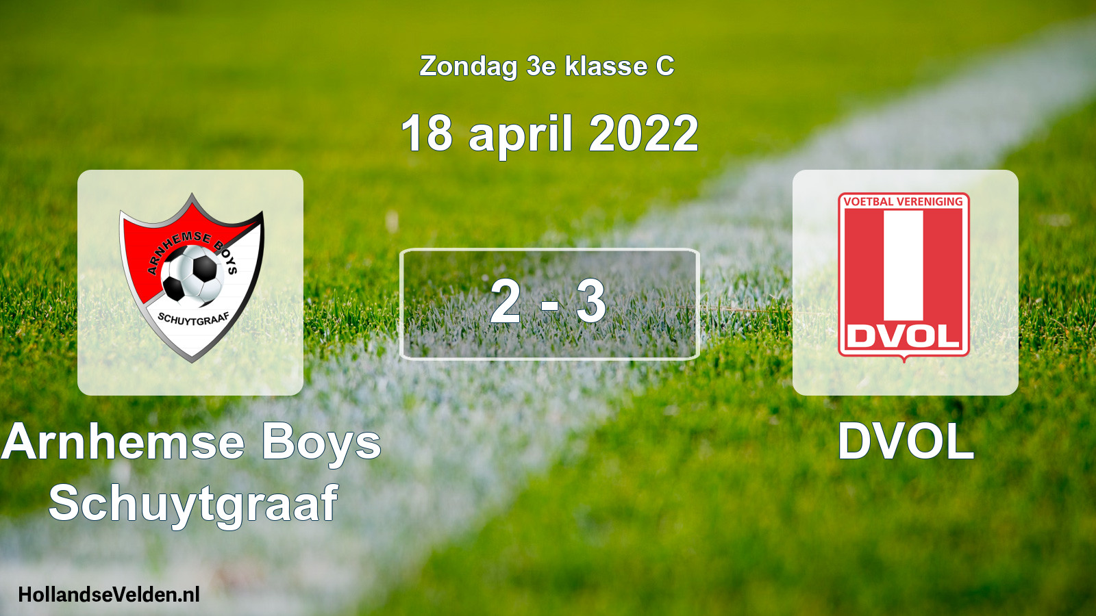 Total number of matches played: Arnhemse Boys Schuytgraaf - DVOL 2 - 3 (18 April 2022)