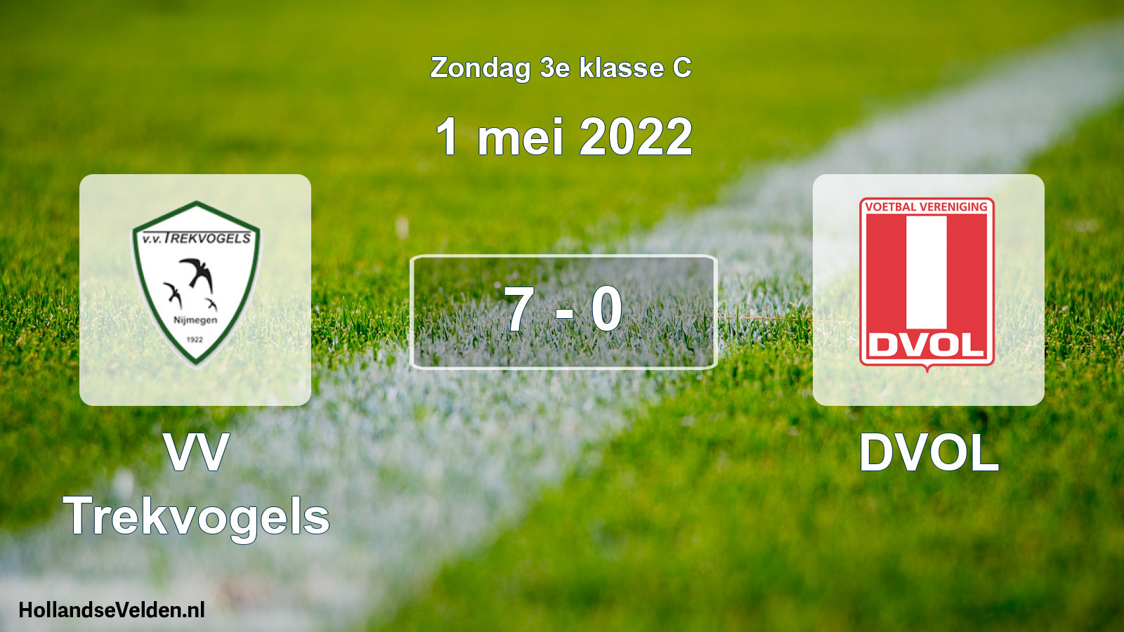 Total number of matches played: VV Trekvogels - DVOL 7 - 0 (1 May 2022)