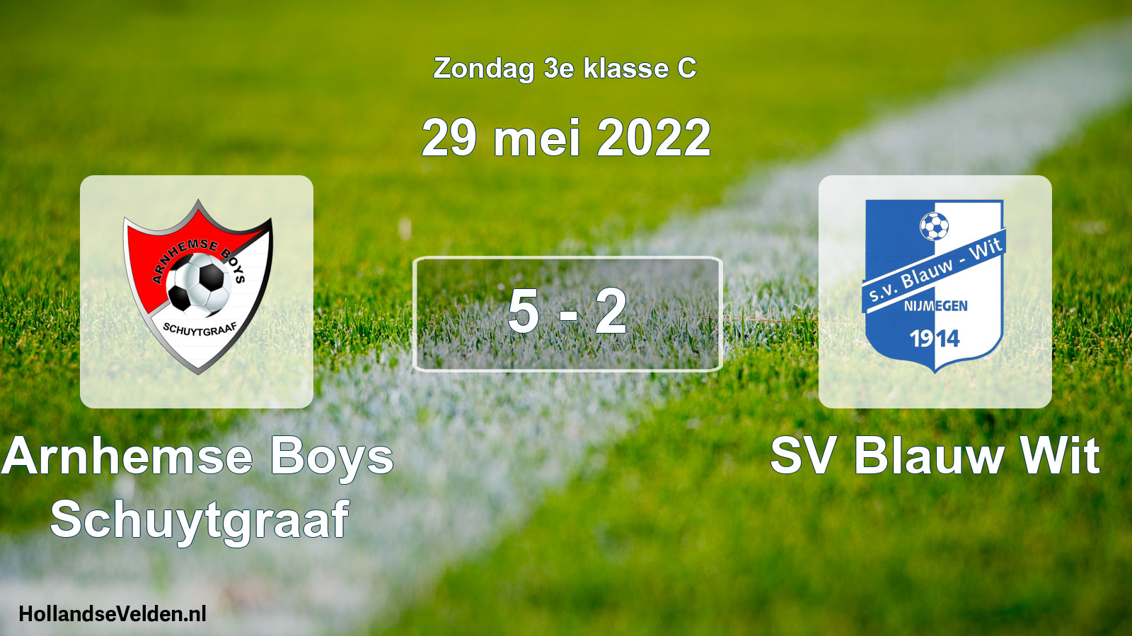 Total number of matches played: Arnhemse Boys Schuytgraaf - SV Blauw Wit 5 - 2 (29 May 2022)