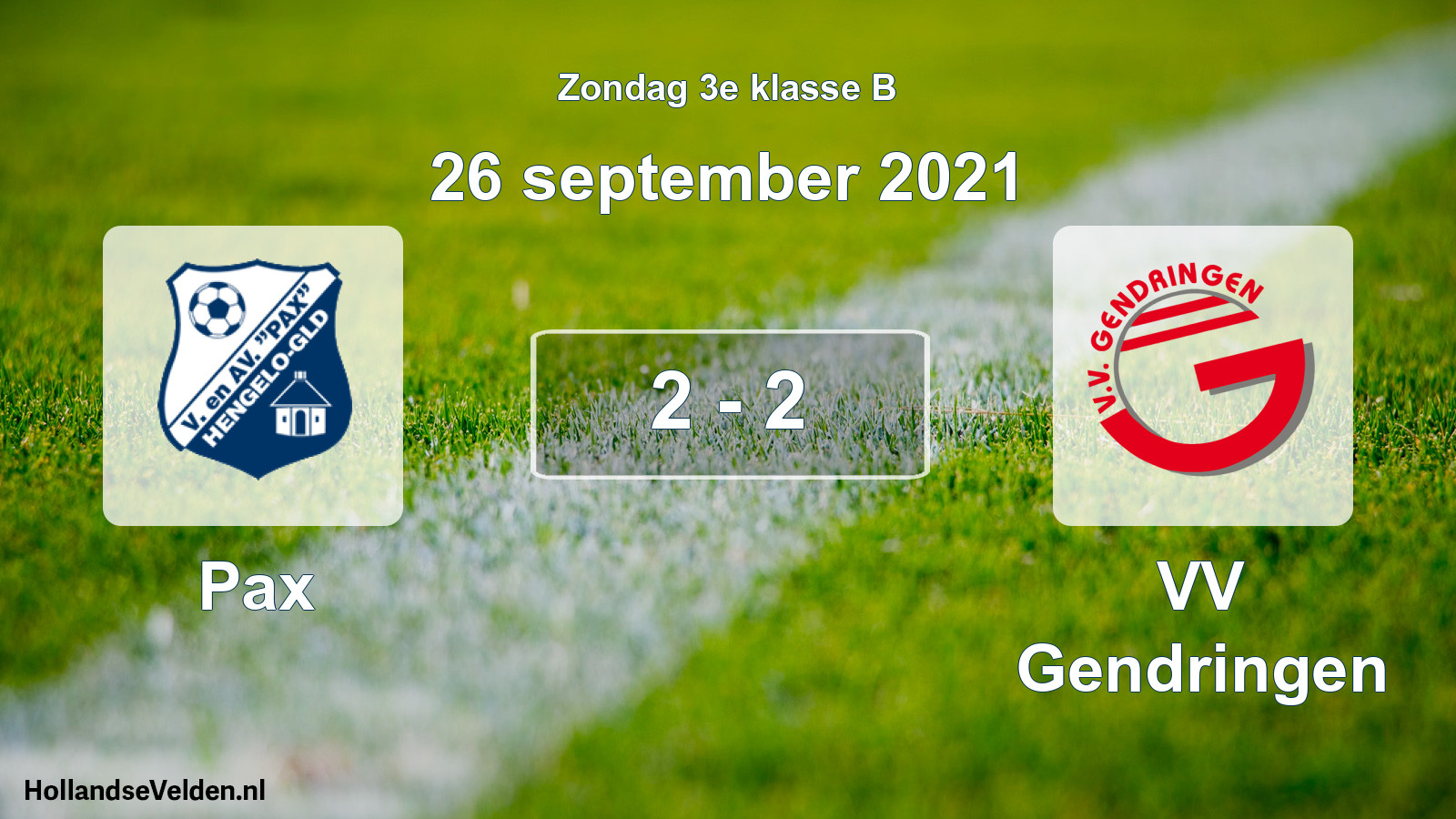 Total number of matches played: Pax - VV Gendringen 2 - 2 (26 September 2021)