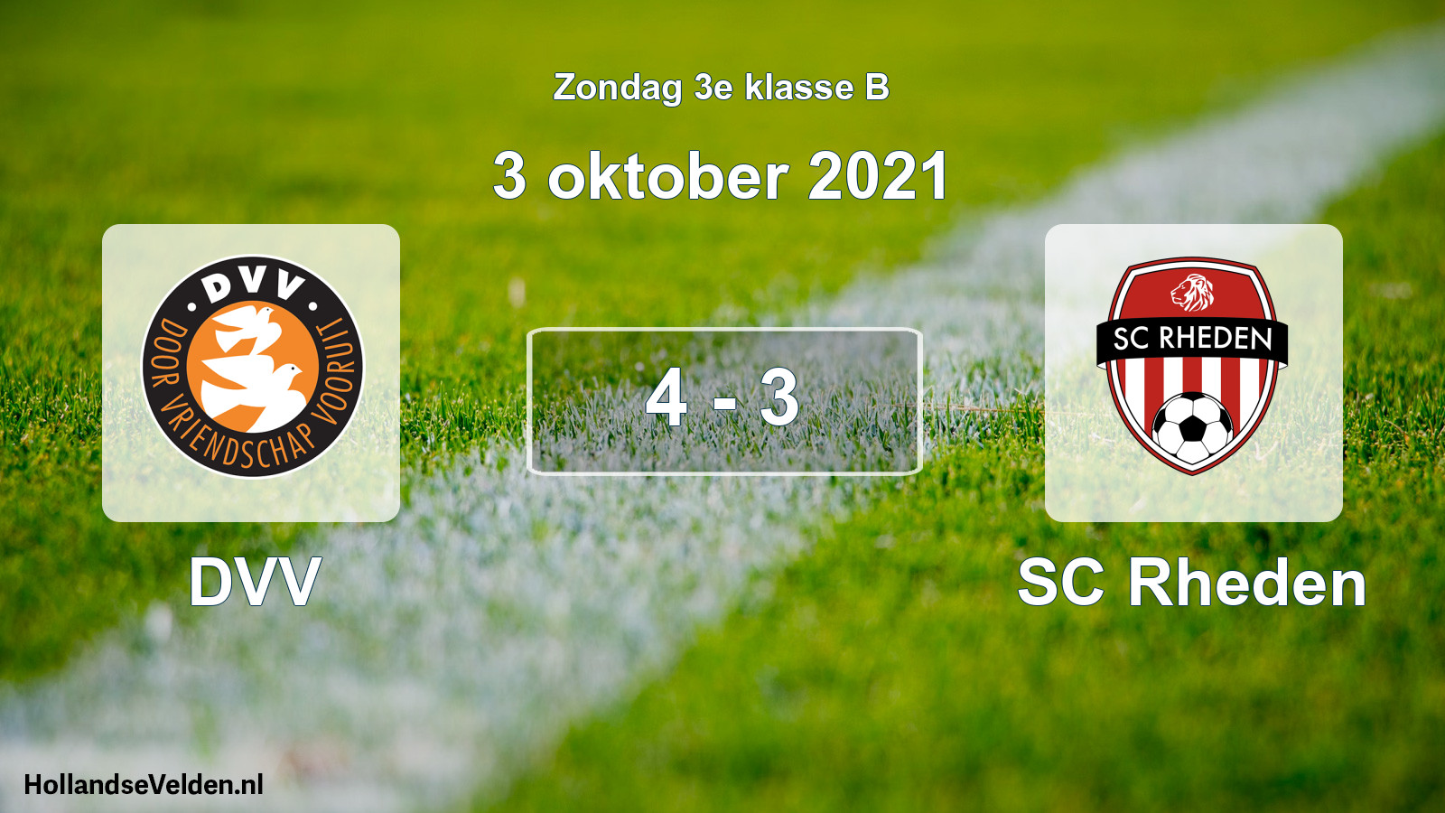 Total number of matches played: DVV - SC Rheden 4 - 3 (3 October 2021)