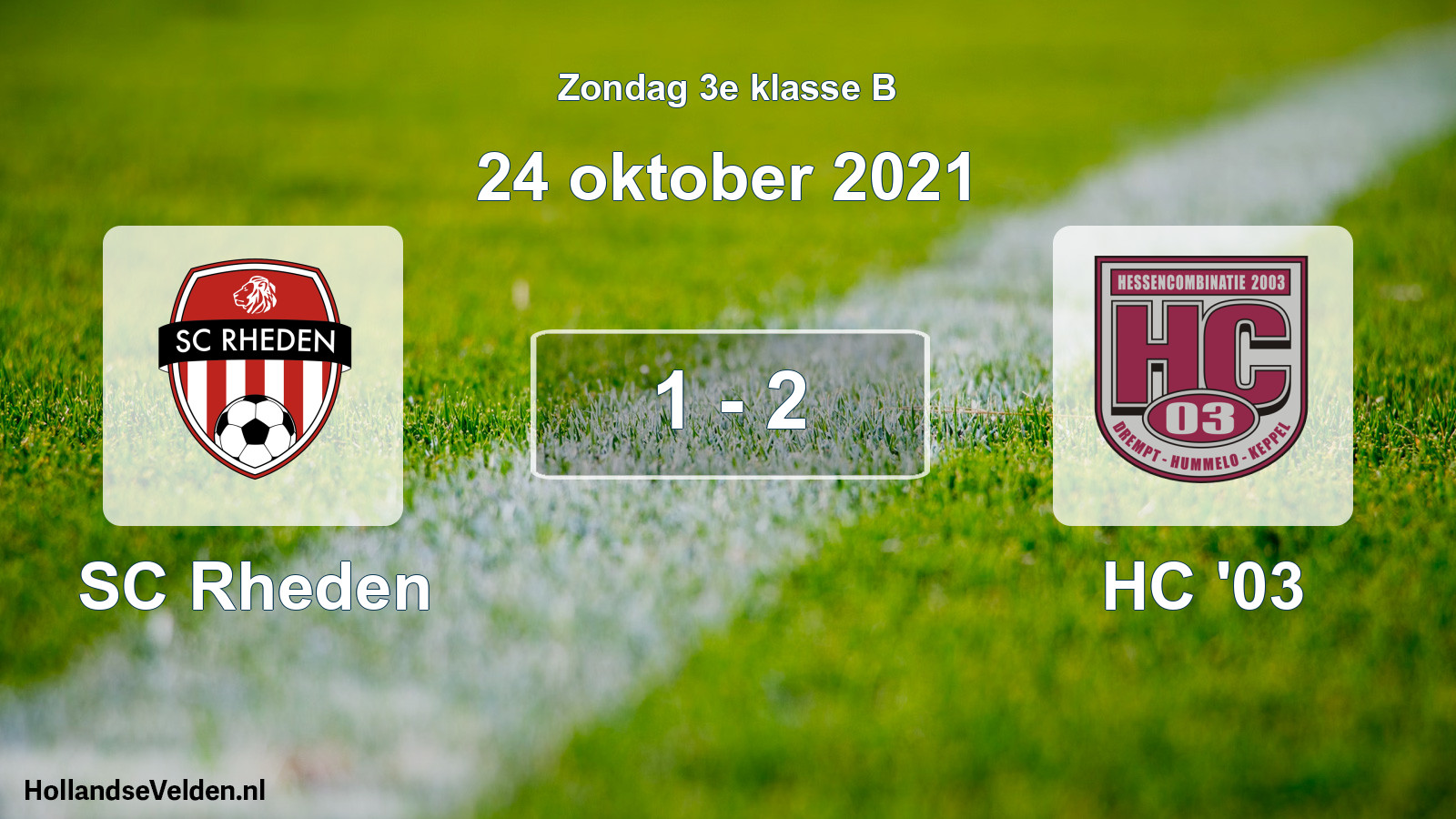 Total number of matches played: SC Rheden - HC '03 1 - 2 (24 October 2021)