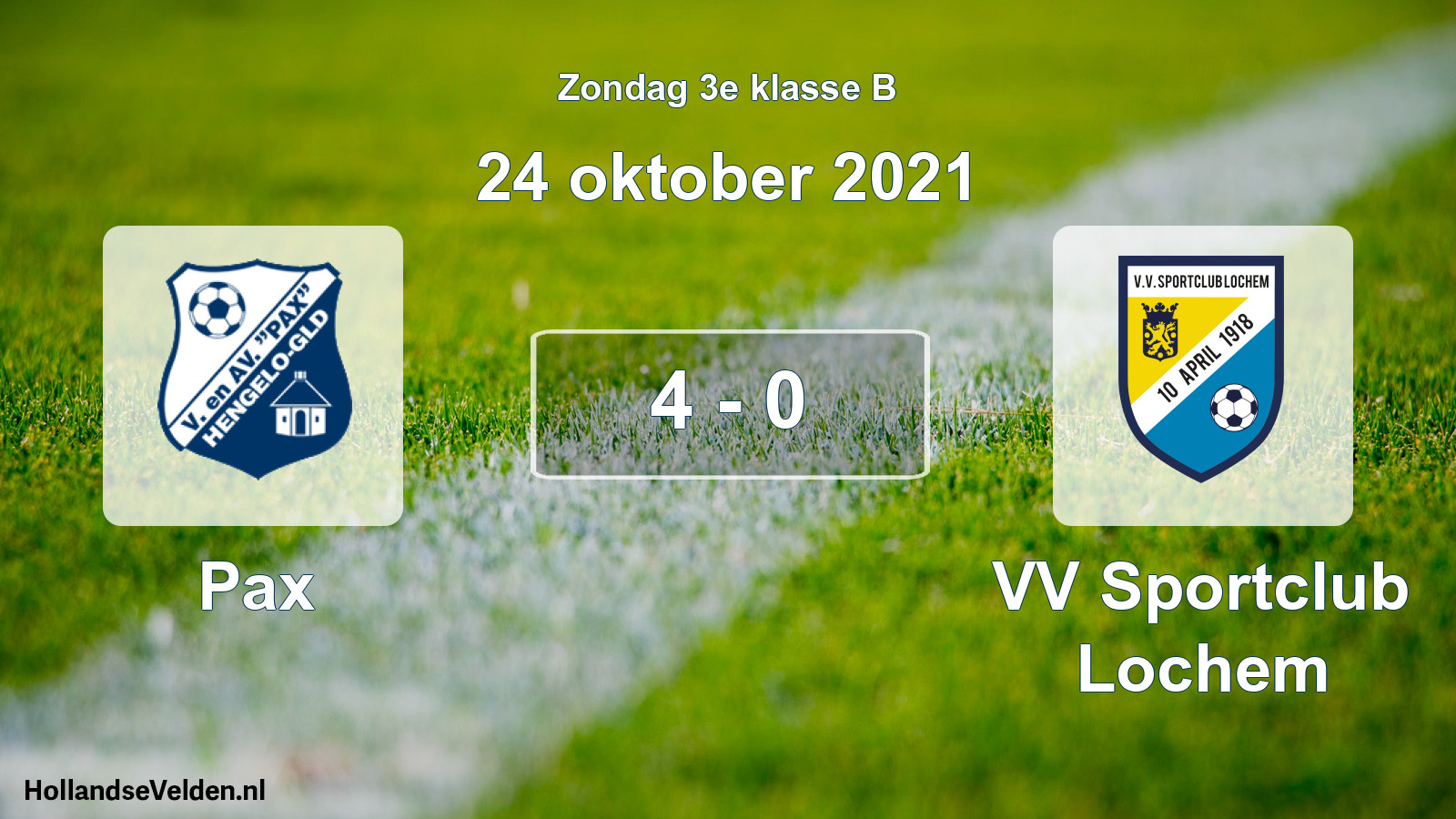 Total number of matches played: Pax - VV Sportclub Lochem 4 - 0 (24 October 2021)