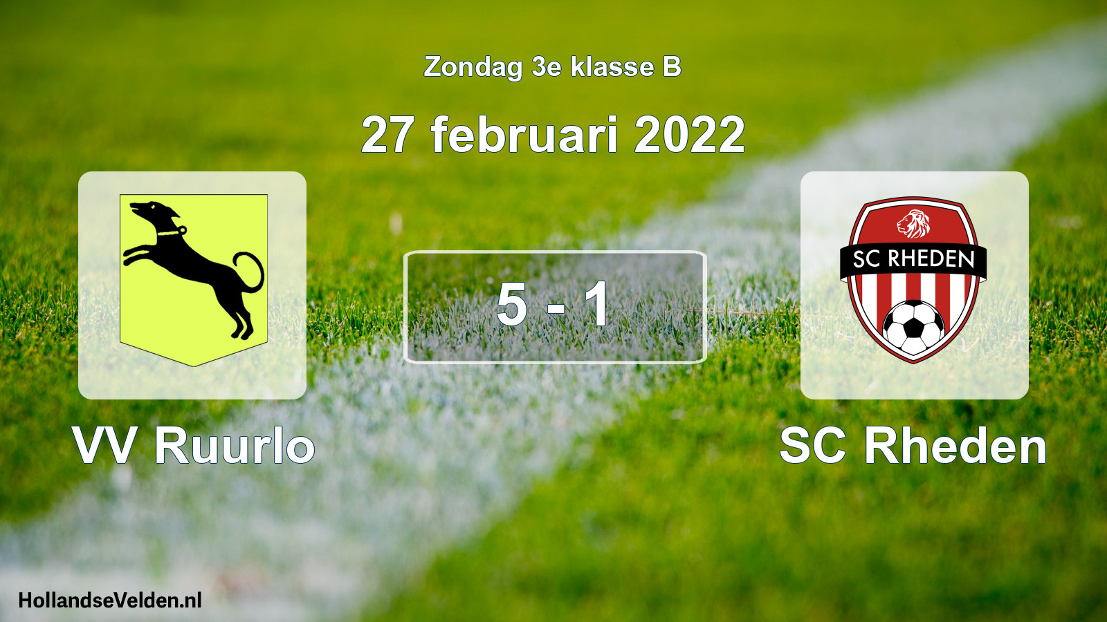 Total number of matches played: VV Ruurlo - SC Rheden 5 - 1 (27 February 2022)
