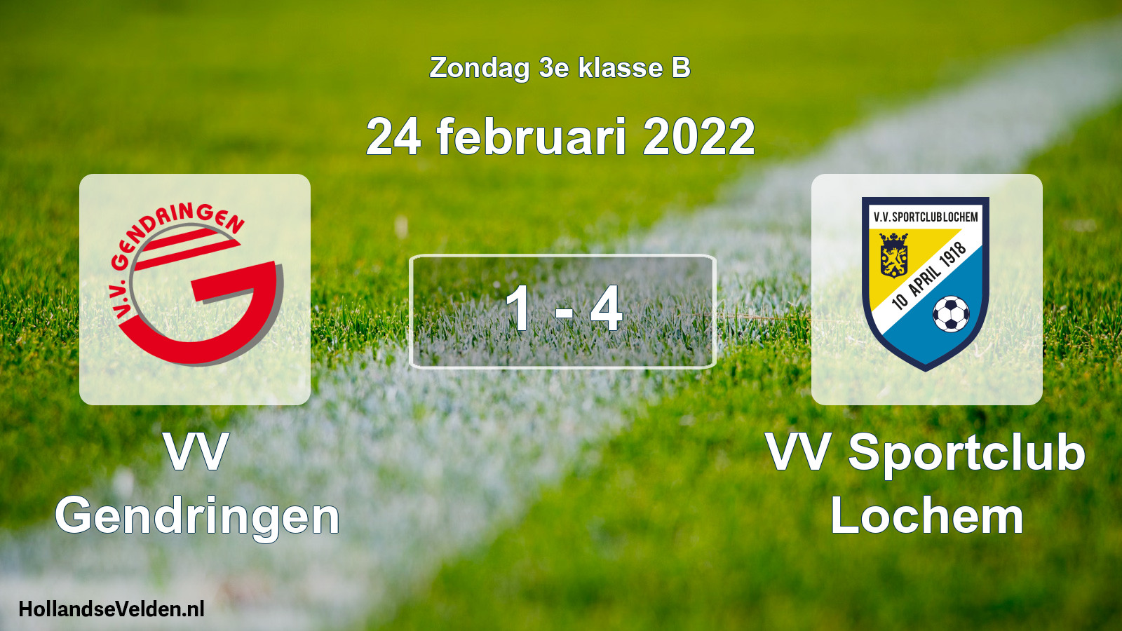 Total number of matches played: VV Gendringen - VV Sportclub Lochem 1 - 4 (24 February 2022)